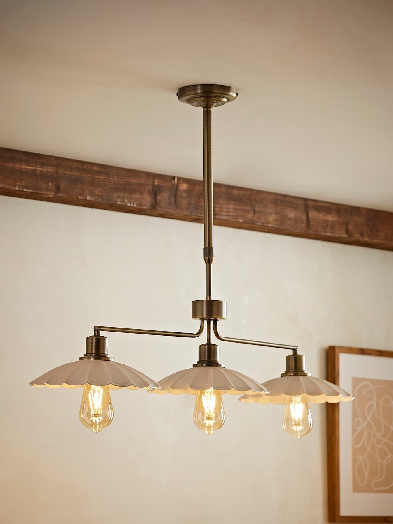 ValueLights Holborn Scallop 3 Drop Diner Ceiling Light