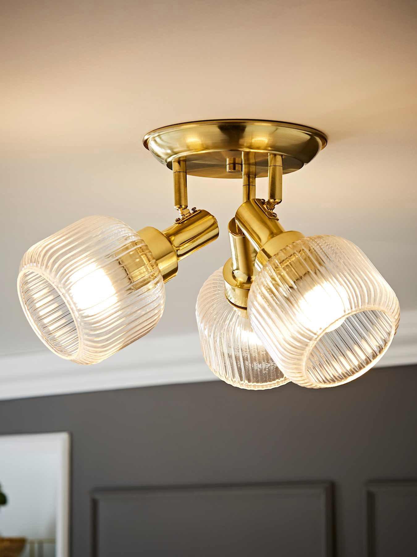 valuelights-calpe-3-way-antique-brass-adjustable-ceiling-spotlight-with-ribbed-clear-shades
