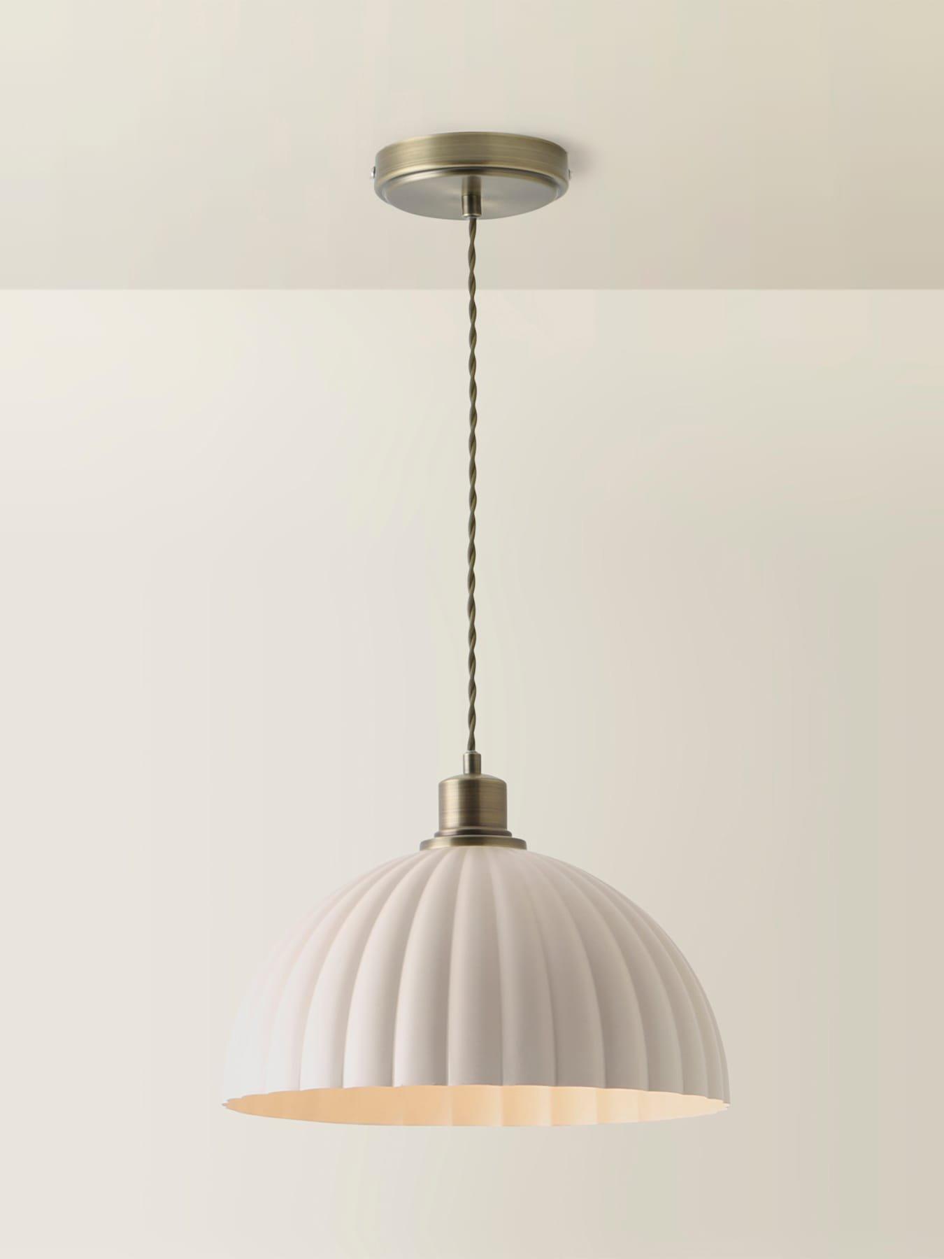 Image 6 of 6 of ValueLights Bourton Antique Gold Ribbed Dome Pendant Ceiling Light