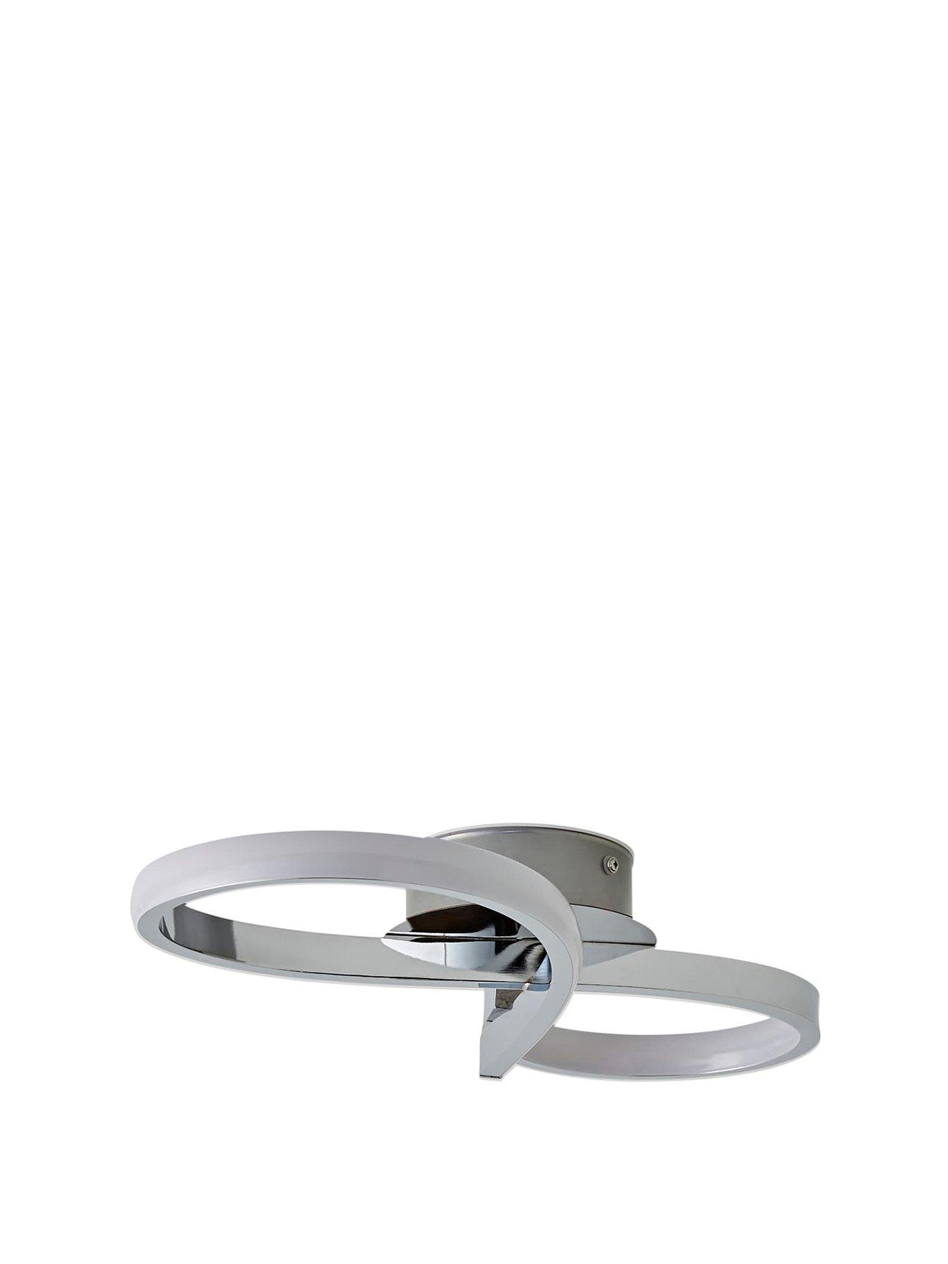 Image 2 of 6 of ValueLights Infinity Chrome Swirl IP44 Integrated LED Ceiling Light