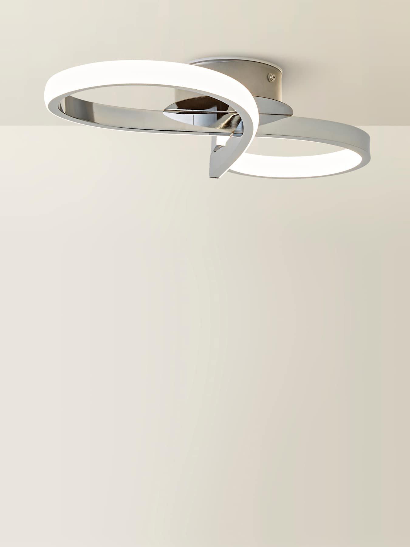 Image 6 of 6 of ValueLights Infinity Chrome Swirl IP44 Integrated LED Ceiling Light