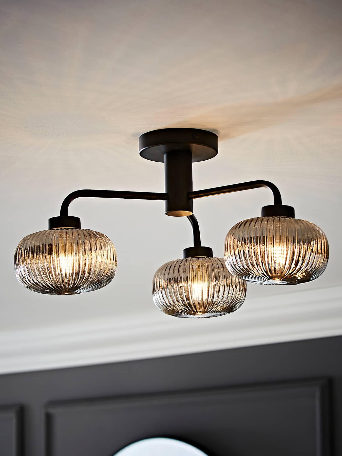 valuelights-amaia-matte-black-ip44-rated-3-way-smoked-ribbed-glass-ceiling-light
