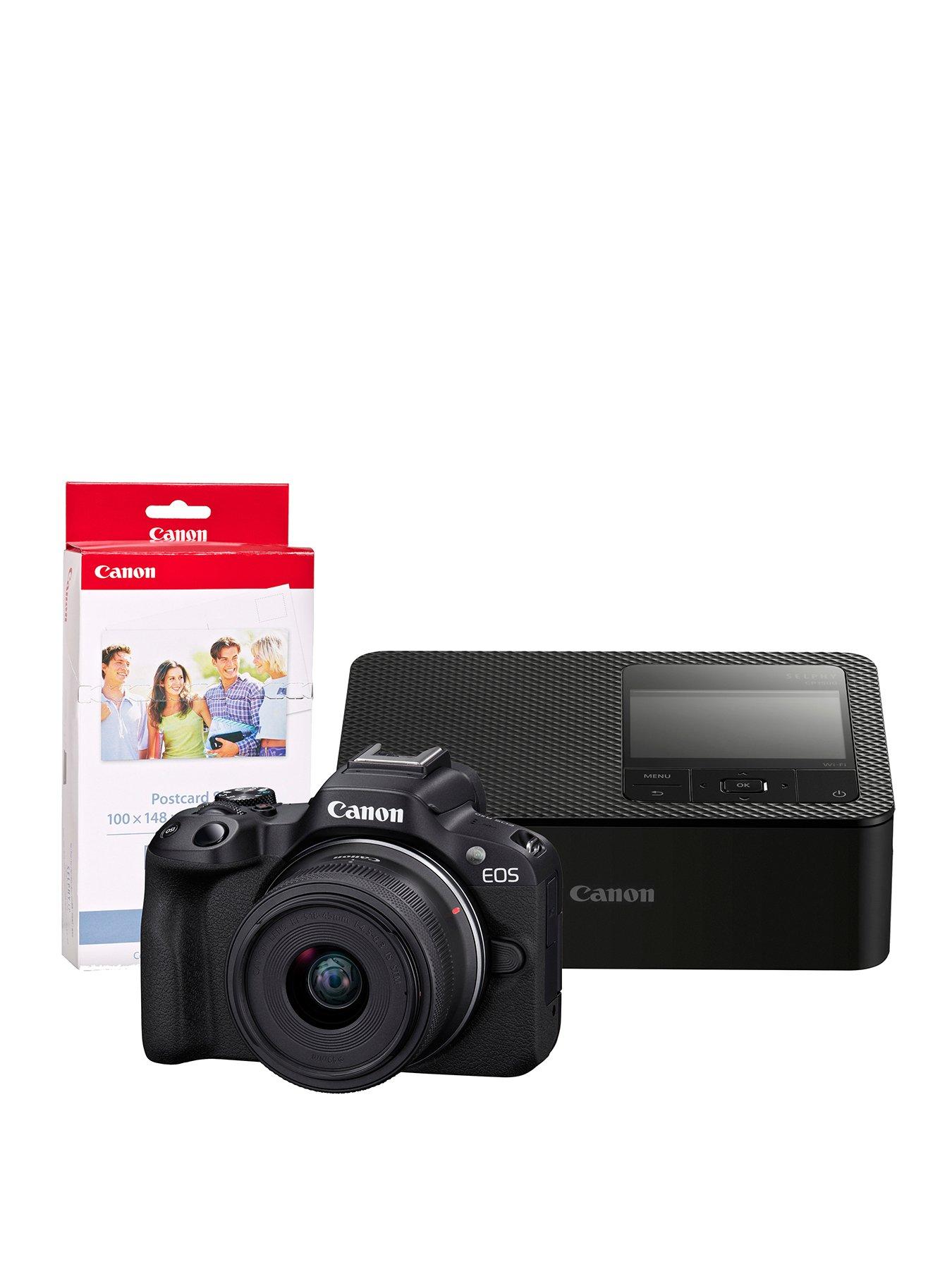 Canon EOS R50 Camera with RF-S 18-45mm Lens CP1500 Printer KP-36IP 36 Shots Black