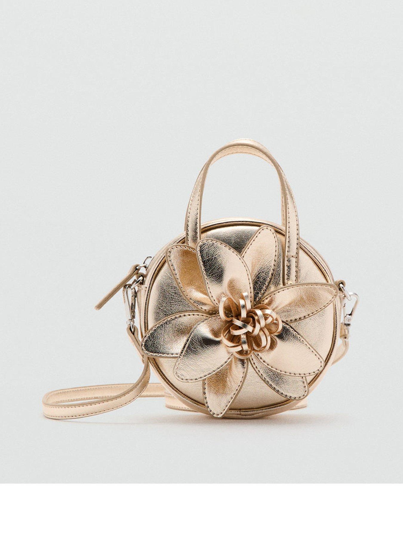 mango-girls-metallic-flower-bag-goldfront