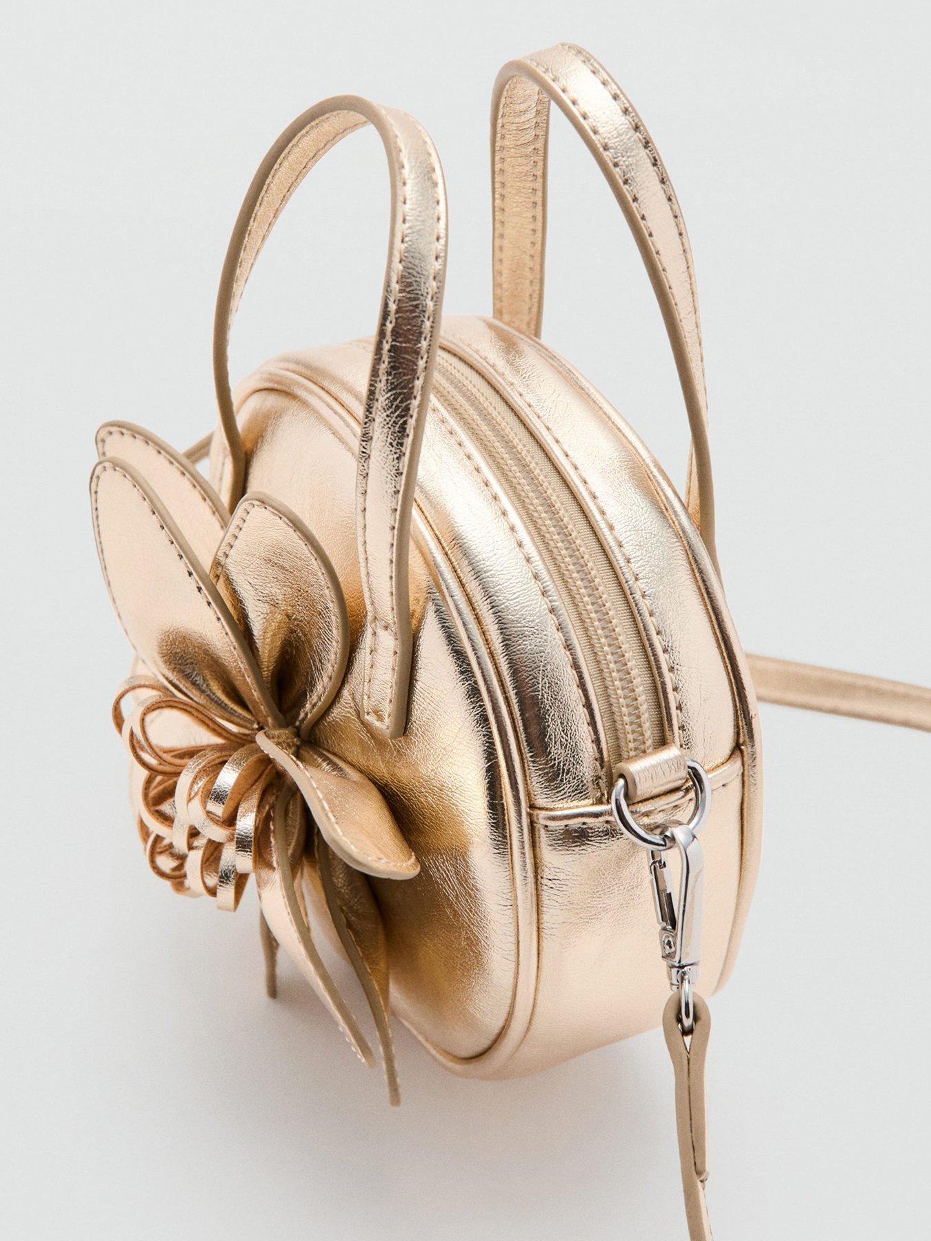 mango-girls-metallic-flower-bag-goldoutfit
