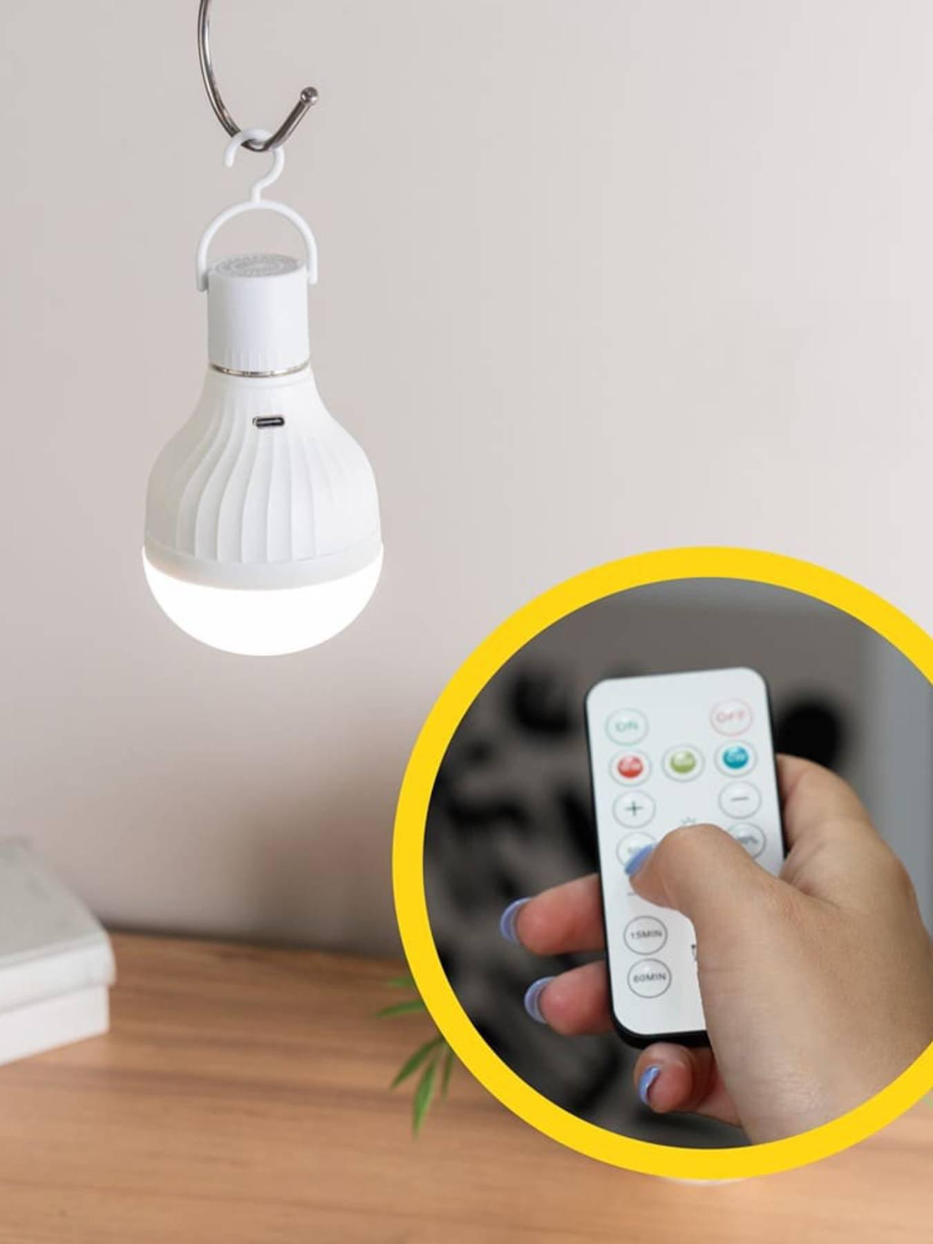 Image 3 of 7 of ValueLights Pack of 2 E27 USB Rechargeable Light Bulbs with Remote Control