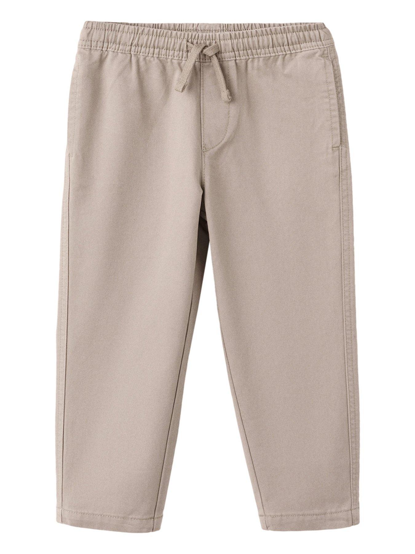 mango-younger-boys-elasticated-waistband-trousers-brownfront