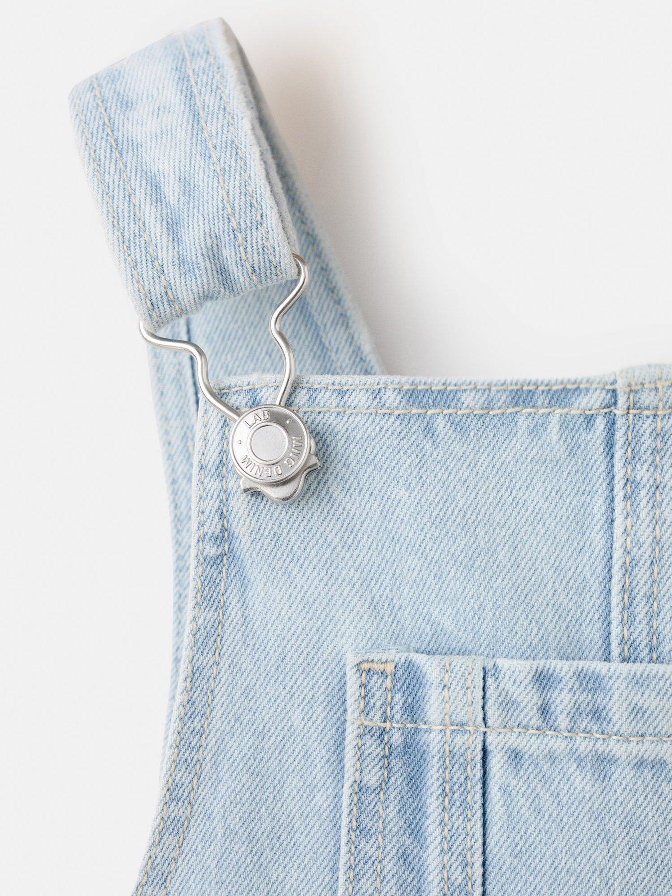 Image 3 of 4 of Mango Younger Girls Denim Dungarees - Blue
