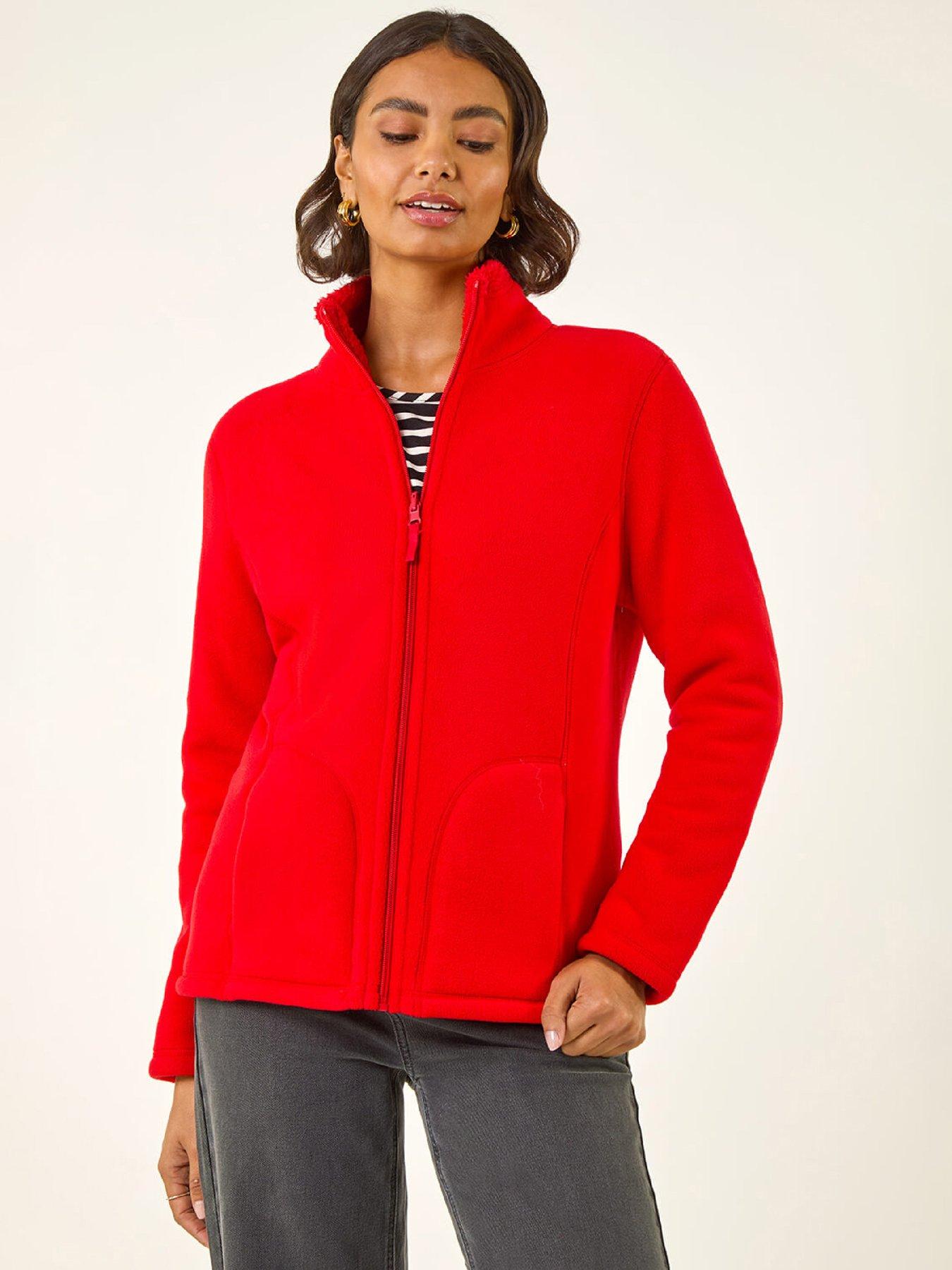 Image 1 of 5 of Roman Reversible Fleece Zip Jacket - Red