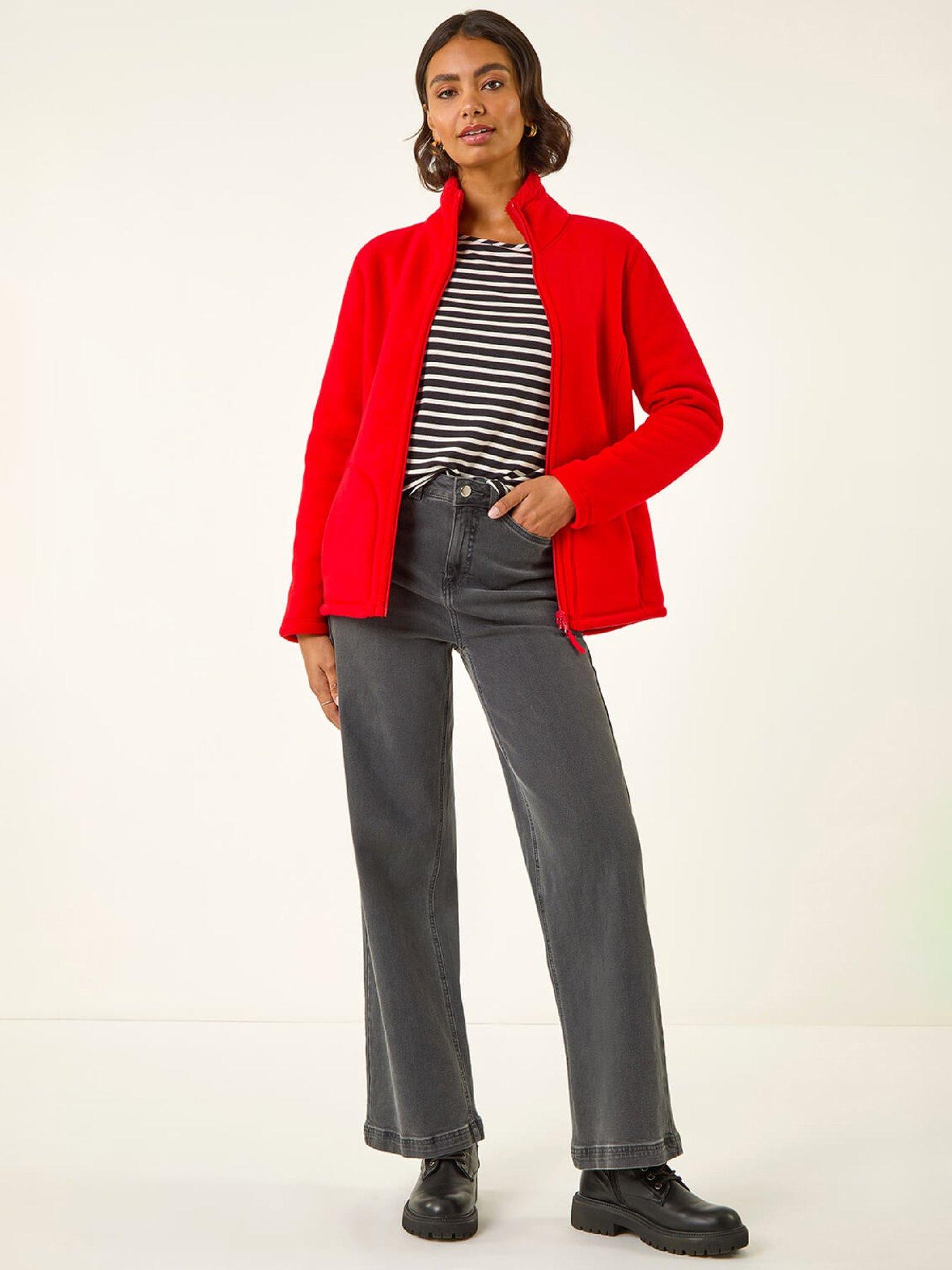 Image 3 of 5 of Roman Reversible Fleece Zip Jacket - Red