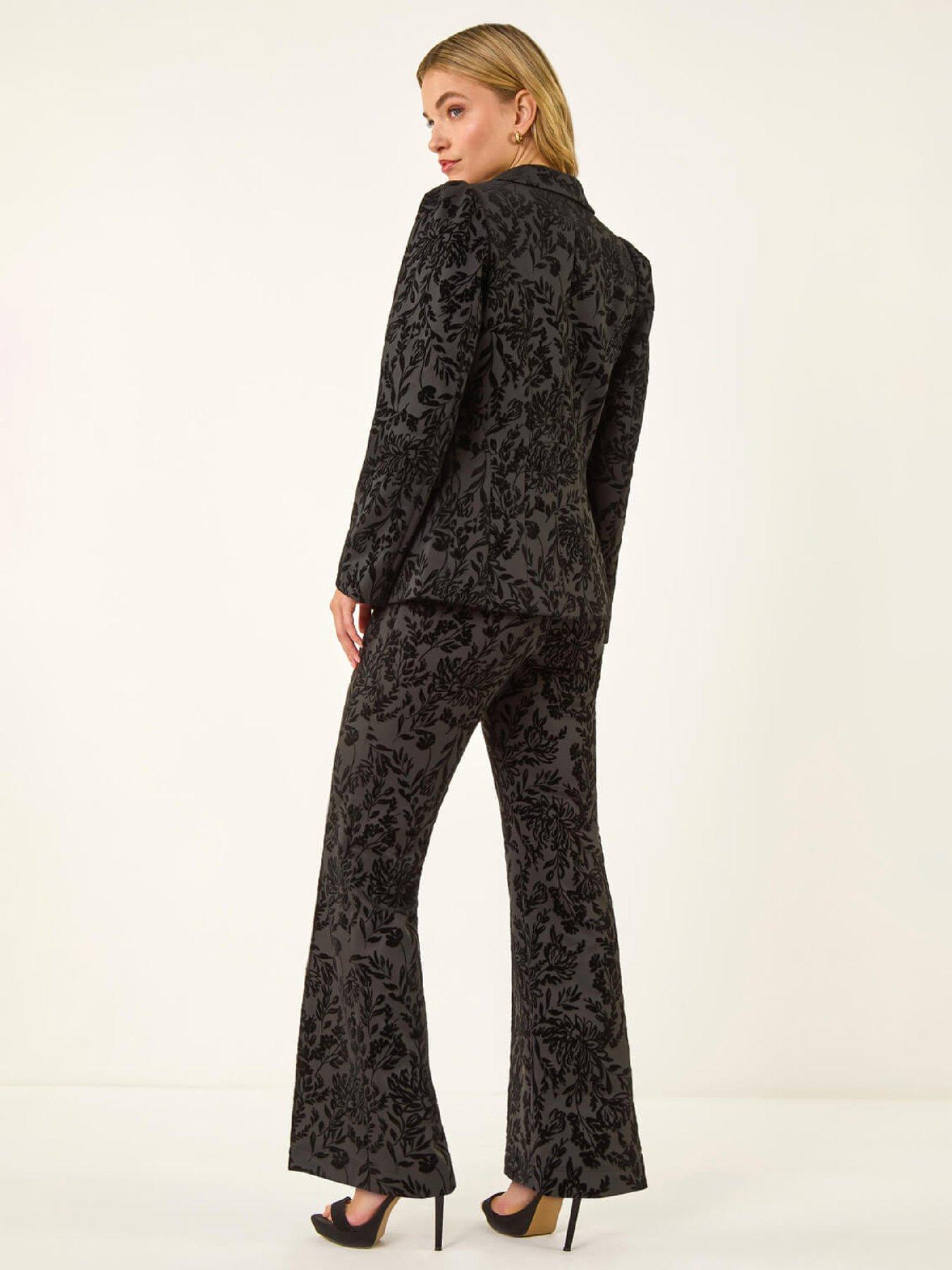 Image 2 of 5 of Roman Dusk Flocked Premium Stretch Blazer - Black