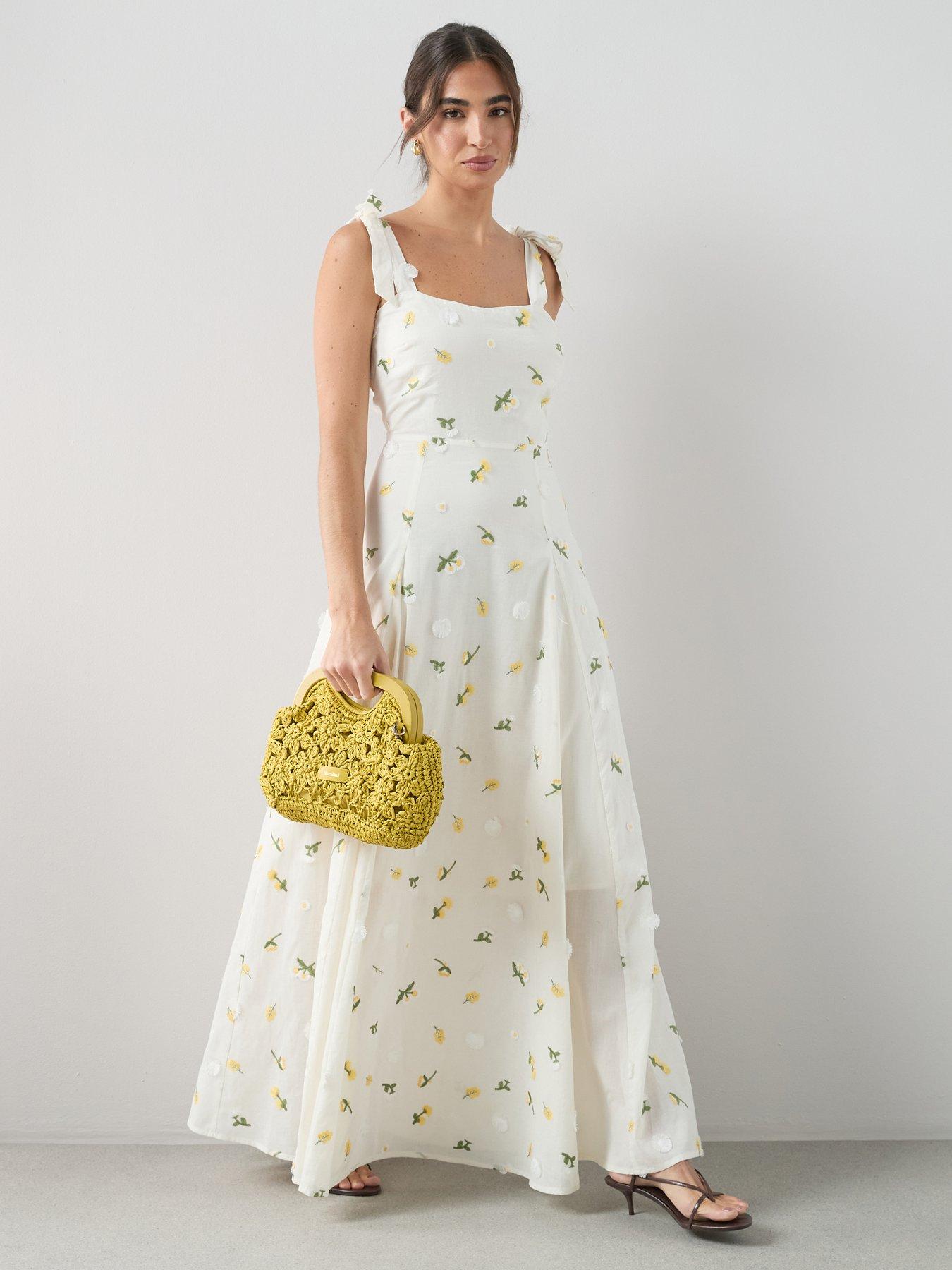 The Very Collection Floral Textured Strappy Midaxi Dress