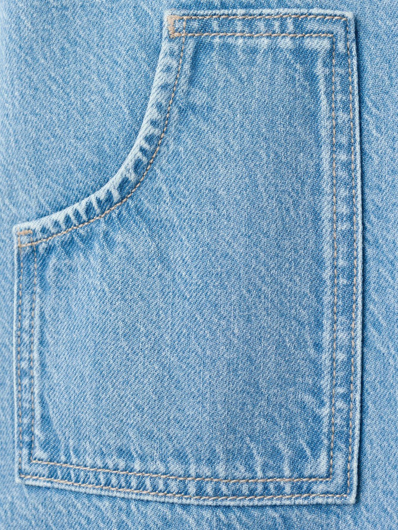 Image 3 of 4 of Mango Younger Girls Short Sleeve Denim Dress - Blue