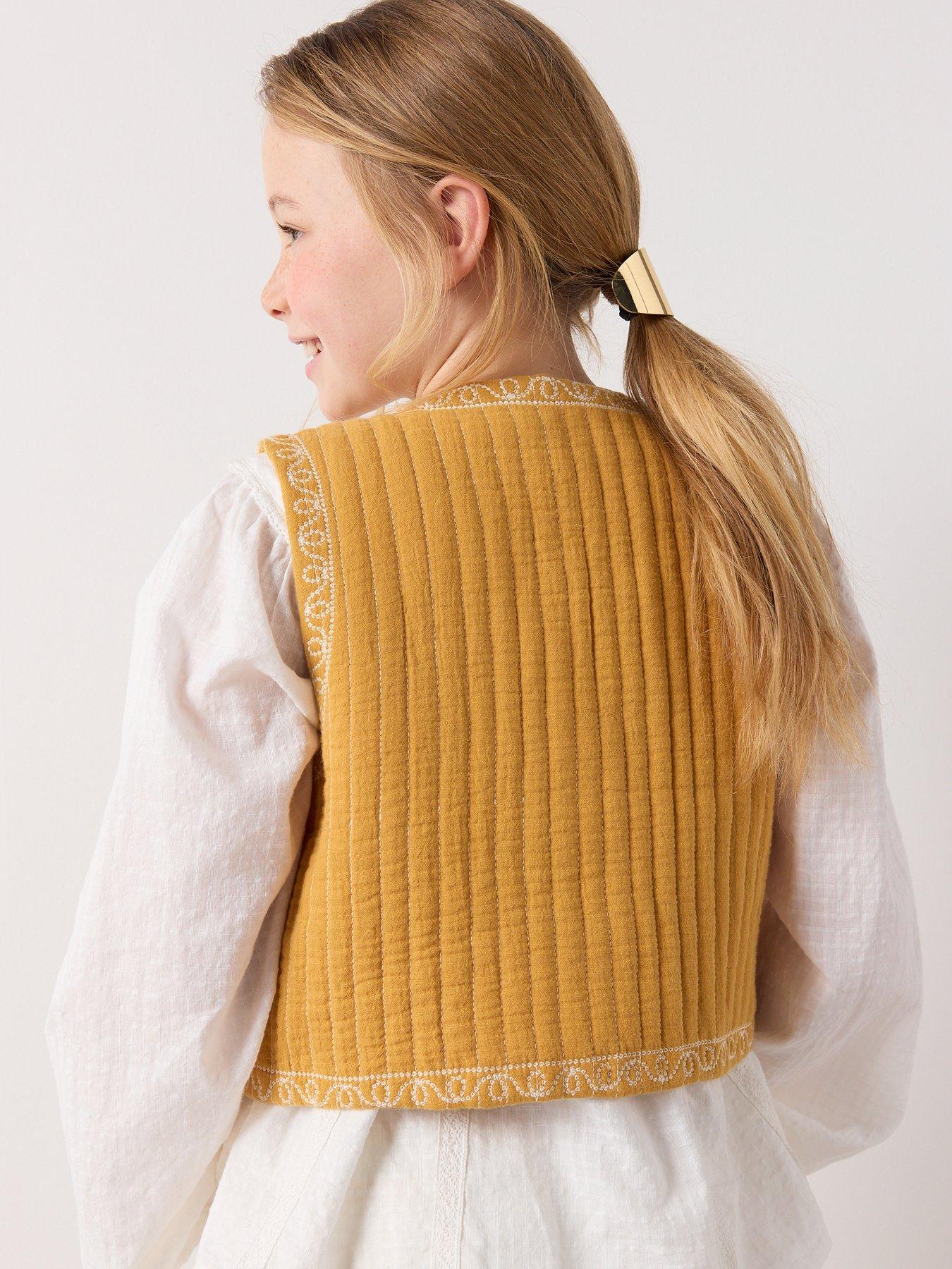 mango-girls-flower-waistcoat-yellowstillFront