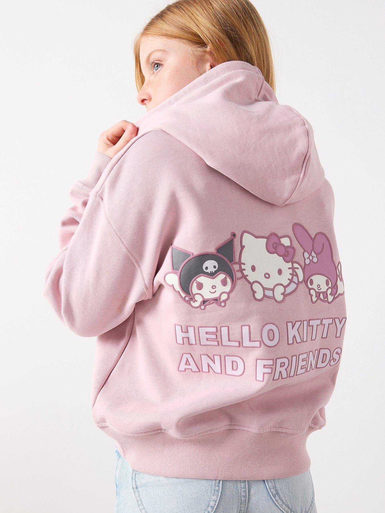 Image 2 of 7 of Mango Girls Hello Kitty Back Print Hoodie - Pink
