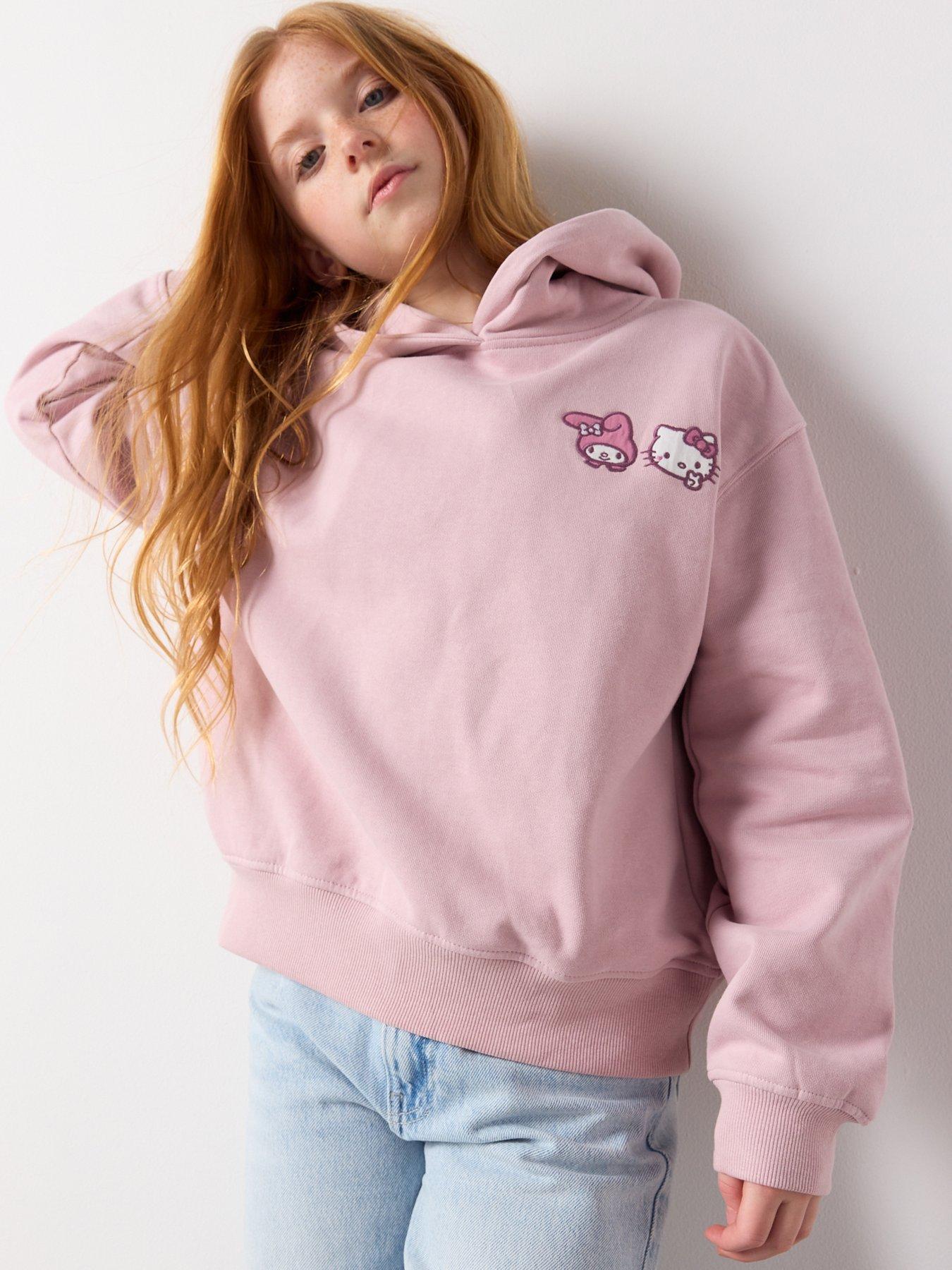 Image 4 of 7 of Mango Girls Hello Kitty Back Print Hoodie - Pink