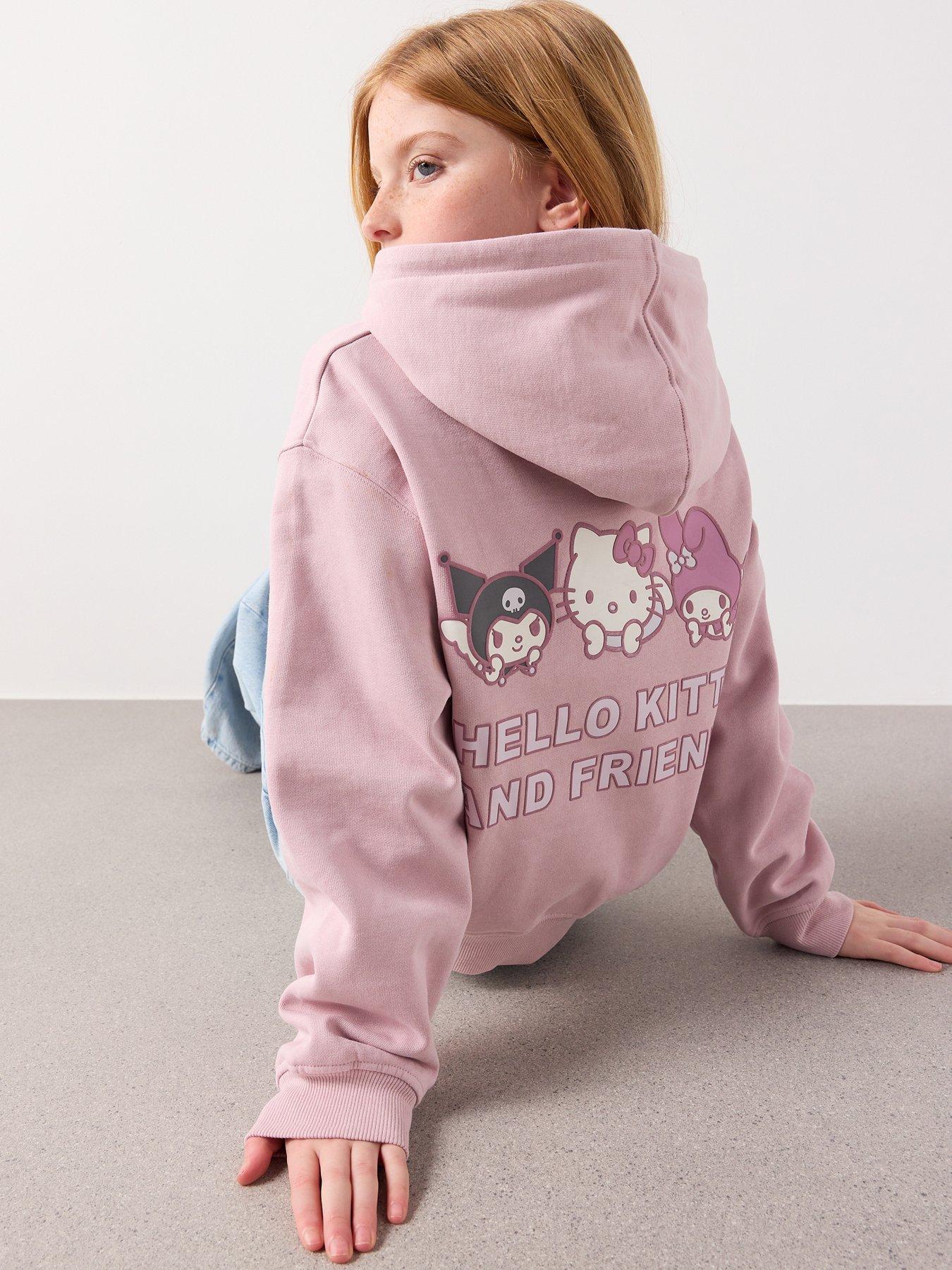 Image 5 of 7 of Mango Girls Hello Kitty Back Print Hoodie - Pink