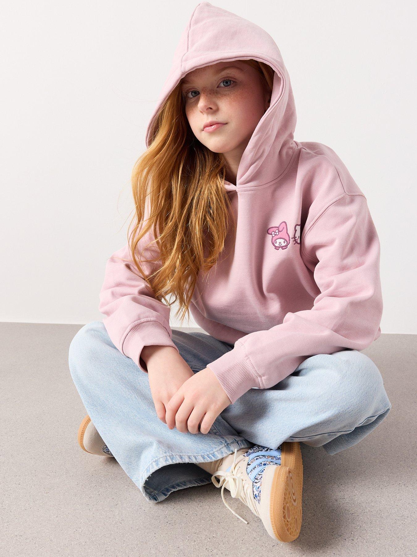 Image 6 of 7 of Mango Girls Hello Kitty Back Print Hoodie - Pink