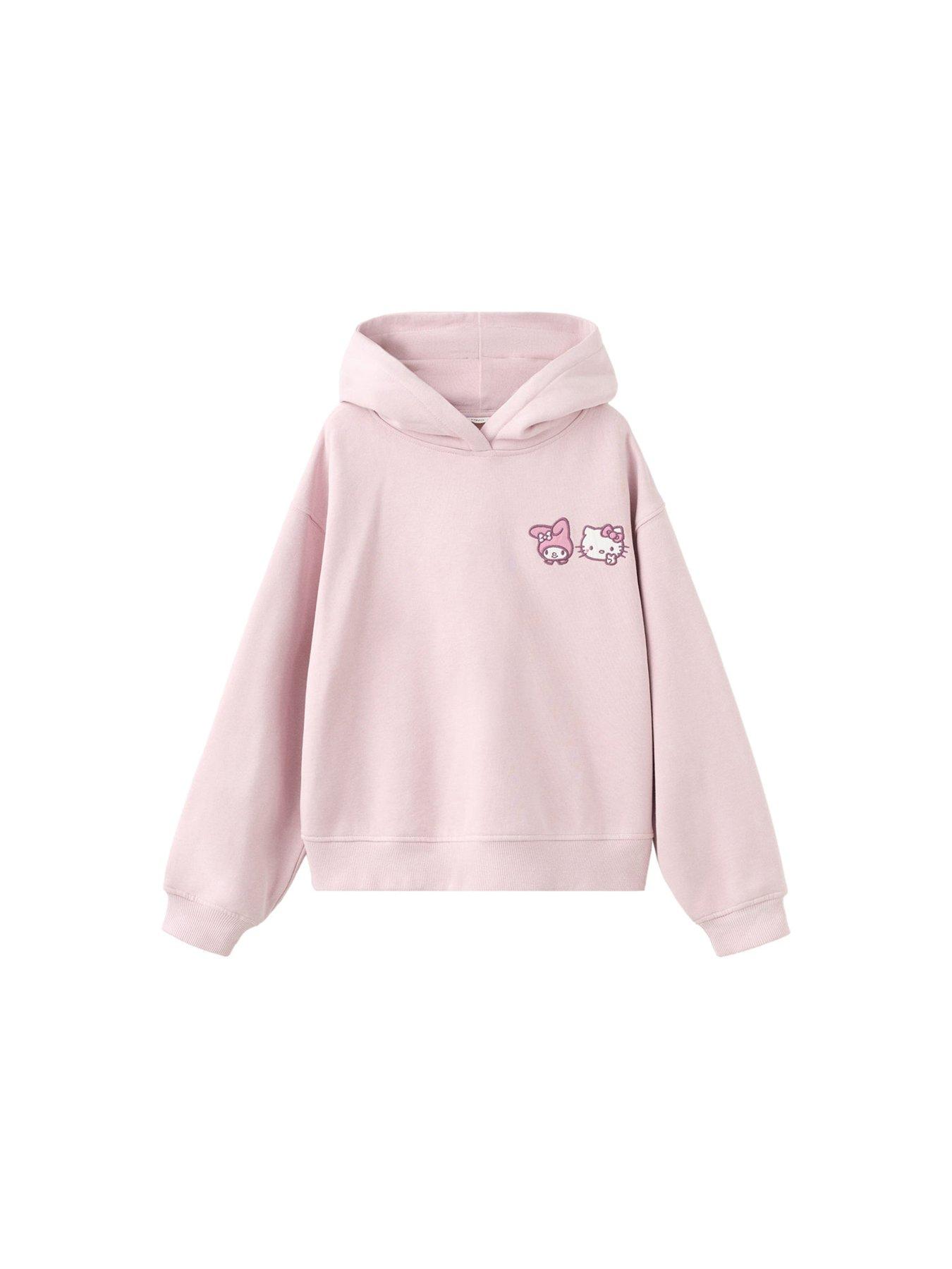 Image 7 of 7 of Mango Girls Hello Kitty Back Print Hoodie - Pink