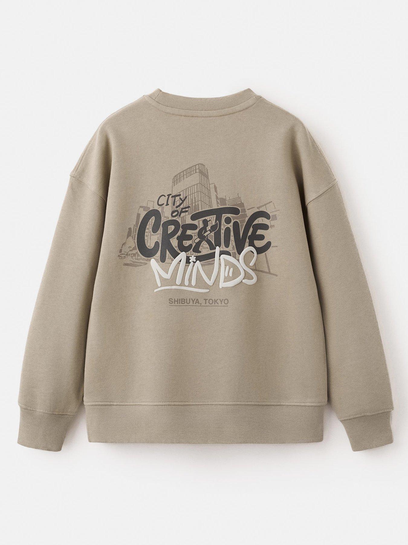 Image 1 of 4 of Mango Boys Creative Sweatshirt - Beige