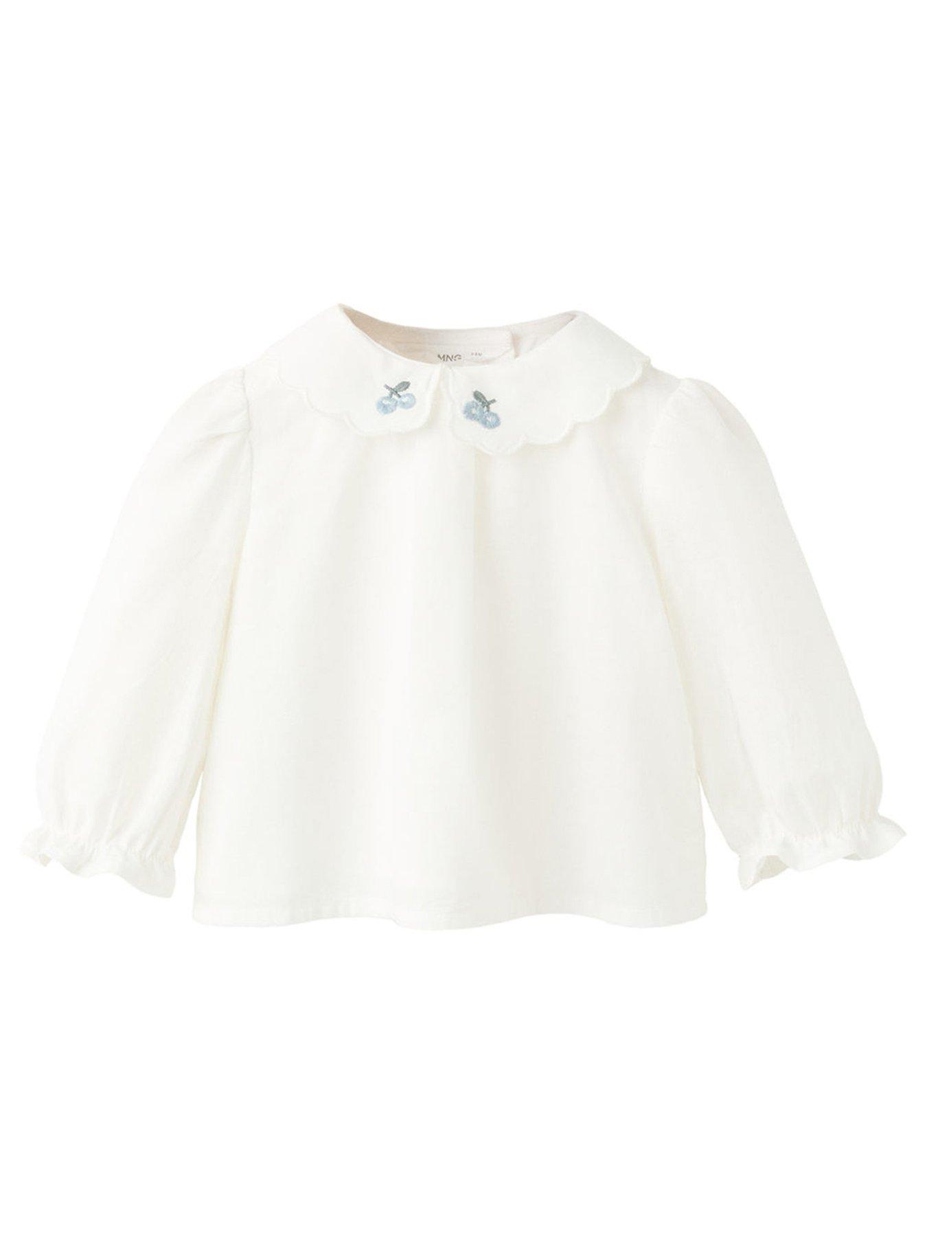 Mango Baby Girls Wild Berry Collar Blouse - Light Cream