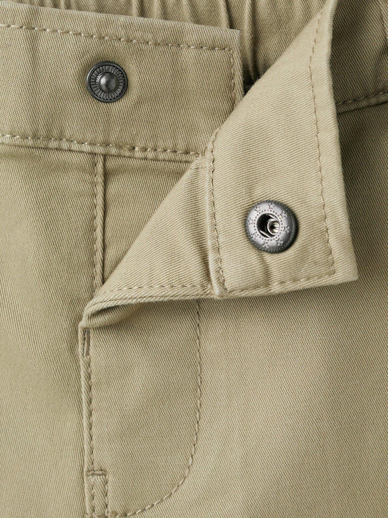 Image 4 of 4 of Mango Younger Boys Elasticated Waist Combat Trousers - Green