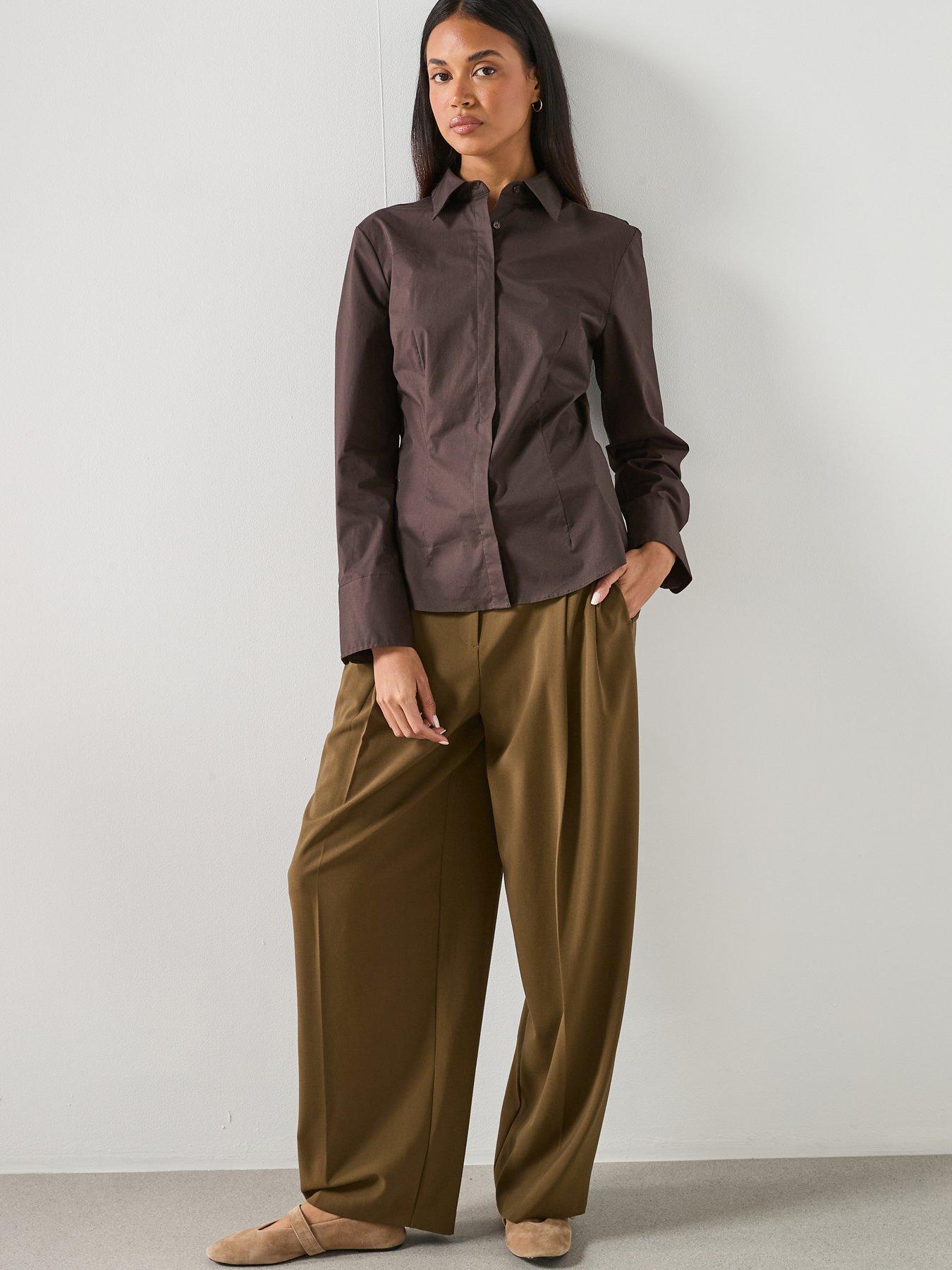 mango-slim-fit-poplin-shirt-brownback