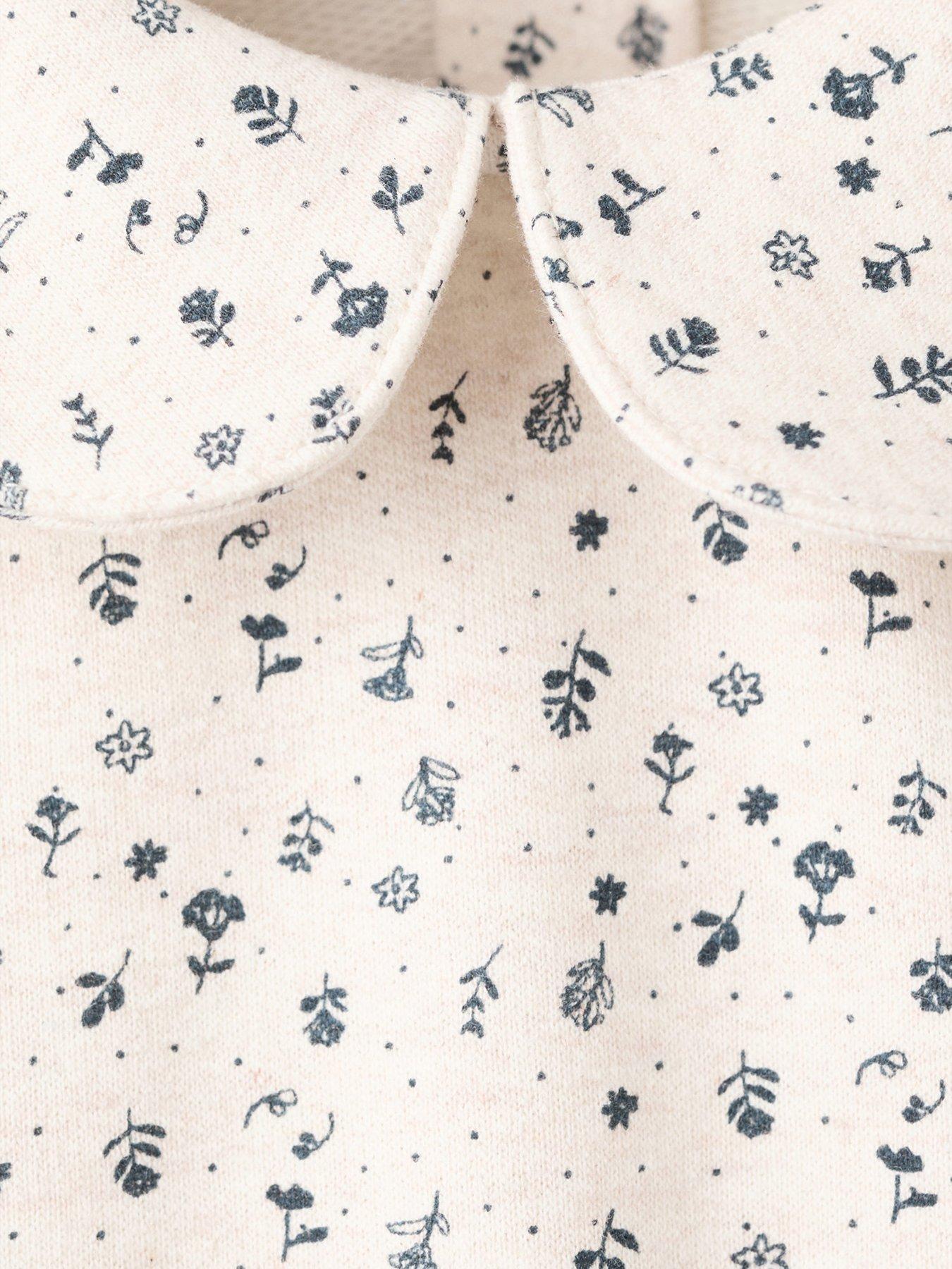 Image 4 of 4 of Mango Baby Girls Peter Pan Collar Co Ord Sweatshirt - Beige