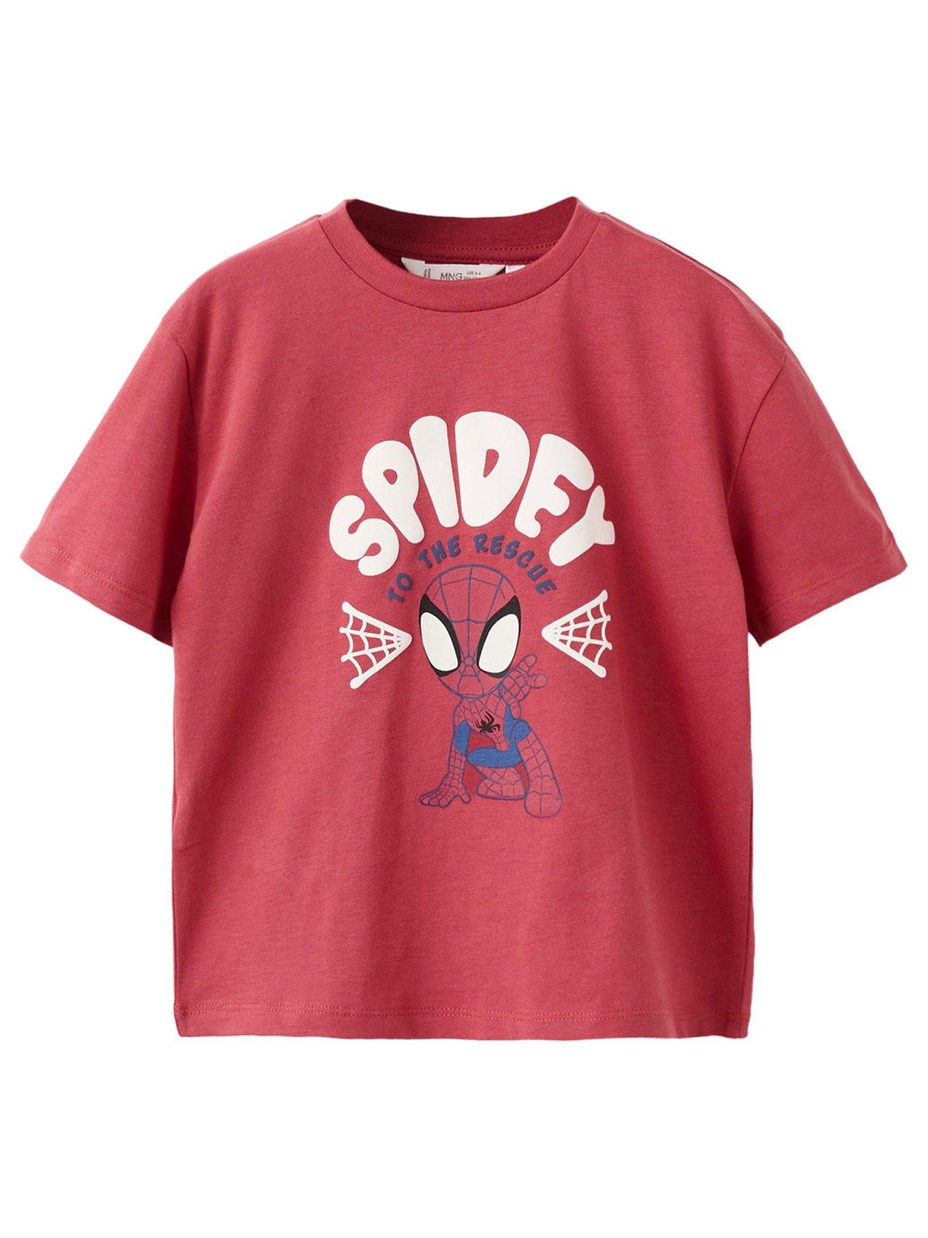 mango-younger-boys-spiderman-short-sleeve-graphic-t-shirt-redfront