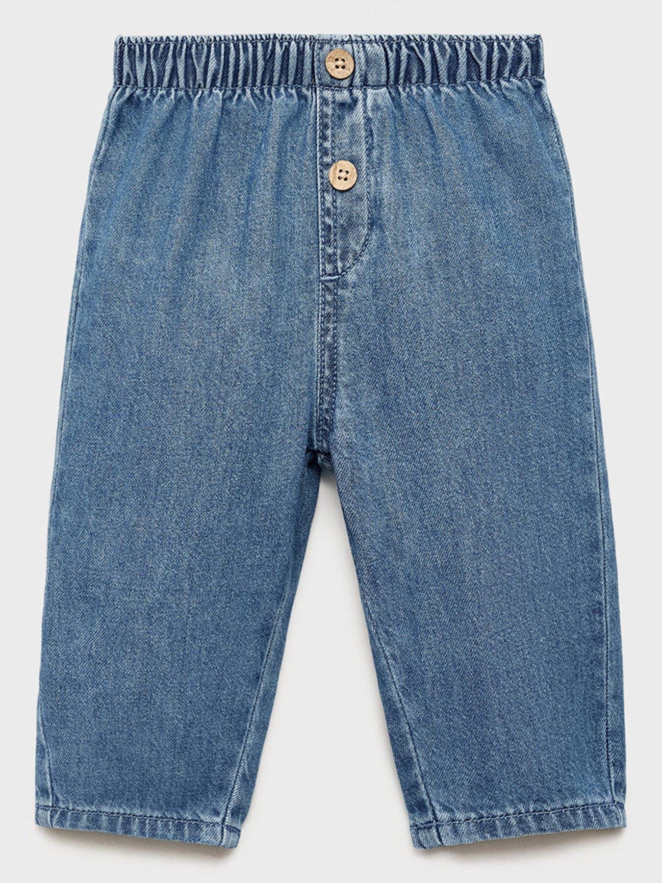 mango-baby-unisex-pull-on-soft-denim-jeans-bluefront
