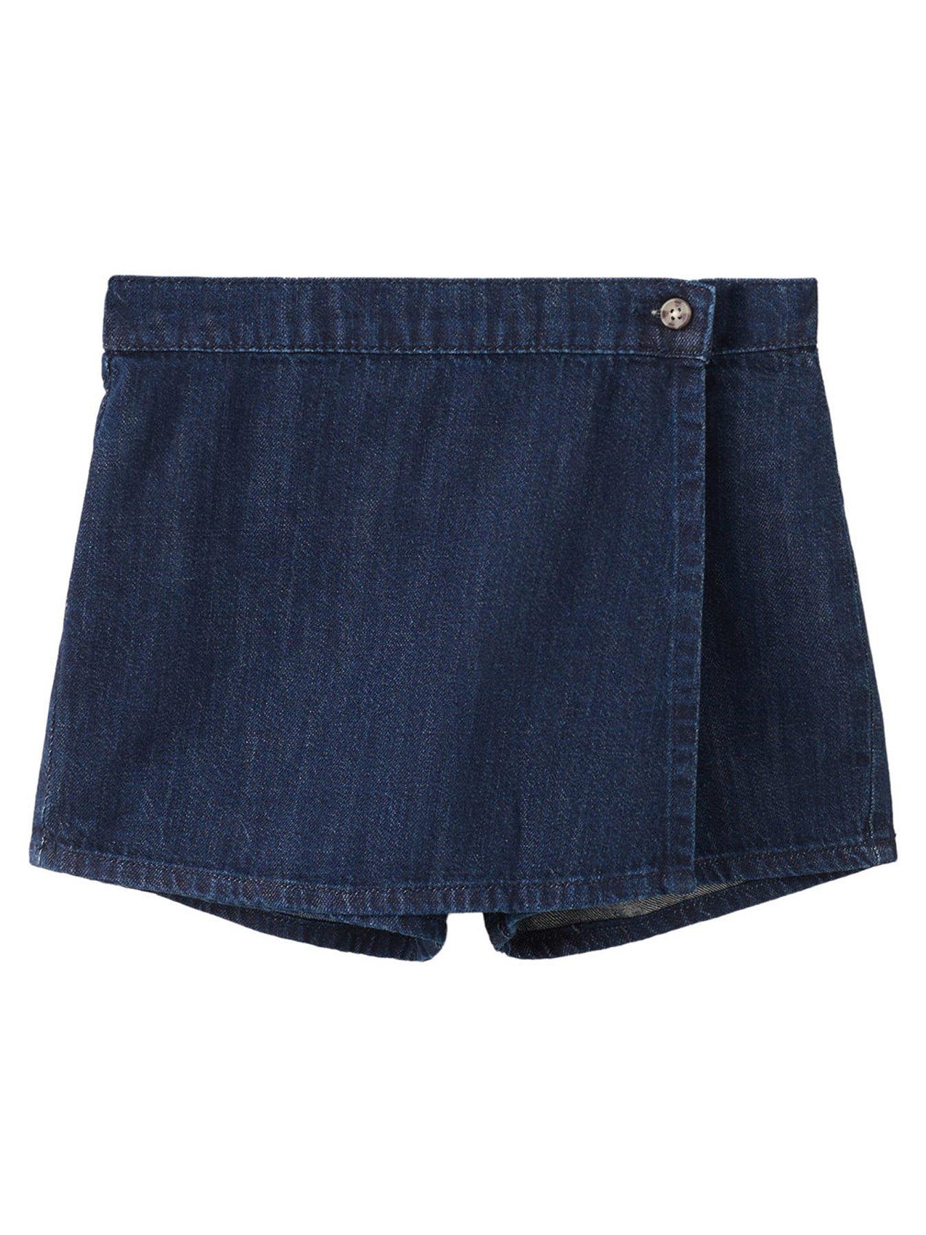 Mango Girls Denim Co-Ord Skort - Dark Blue