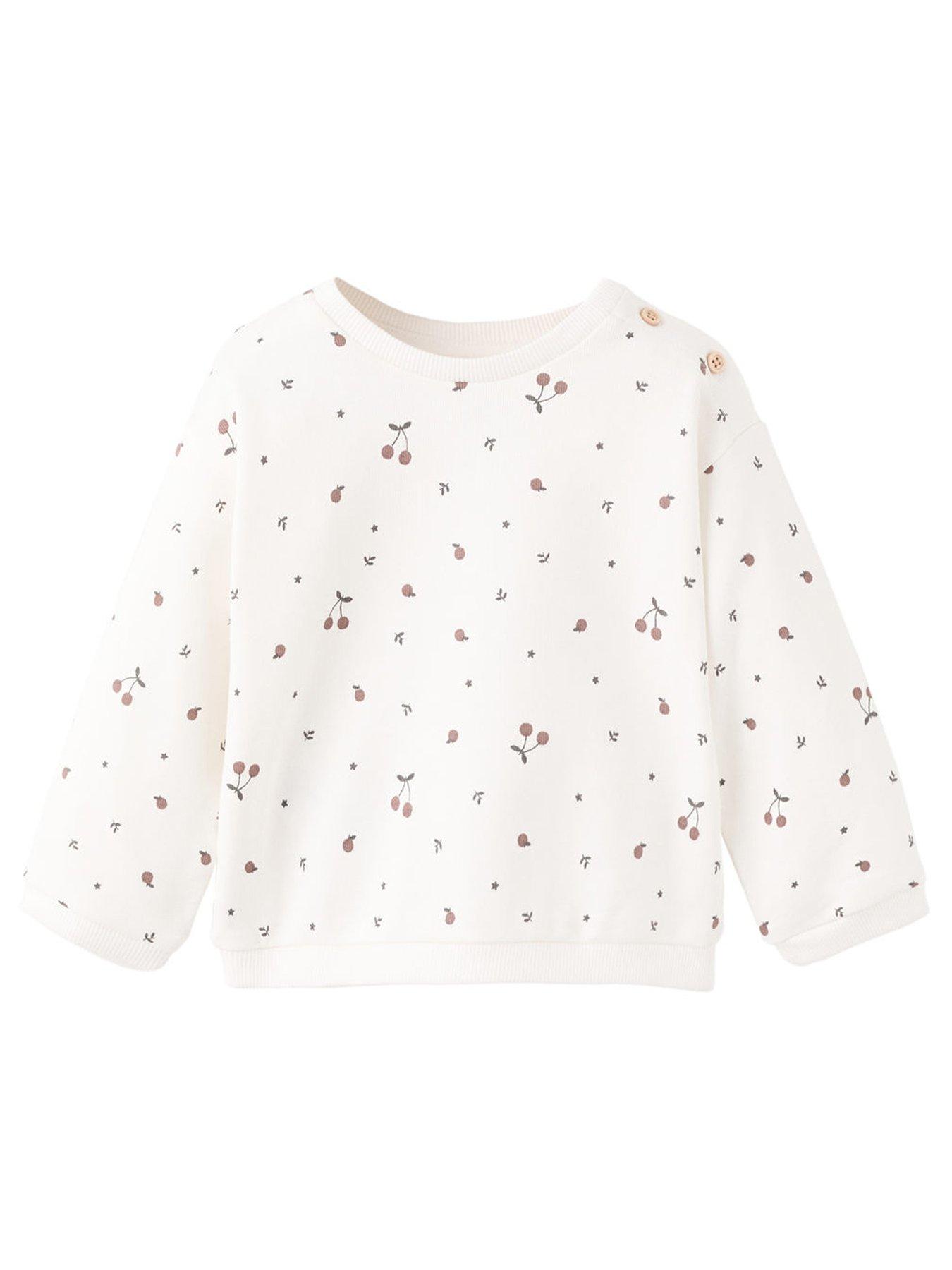 Mango Baby Girls Wild Berry Co Ord Sweatshirt - Light Cream