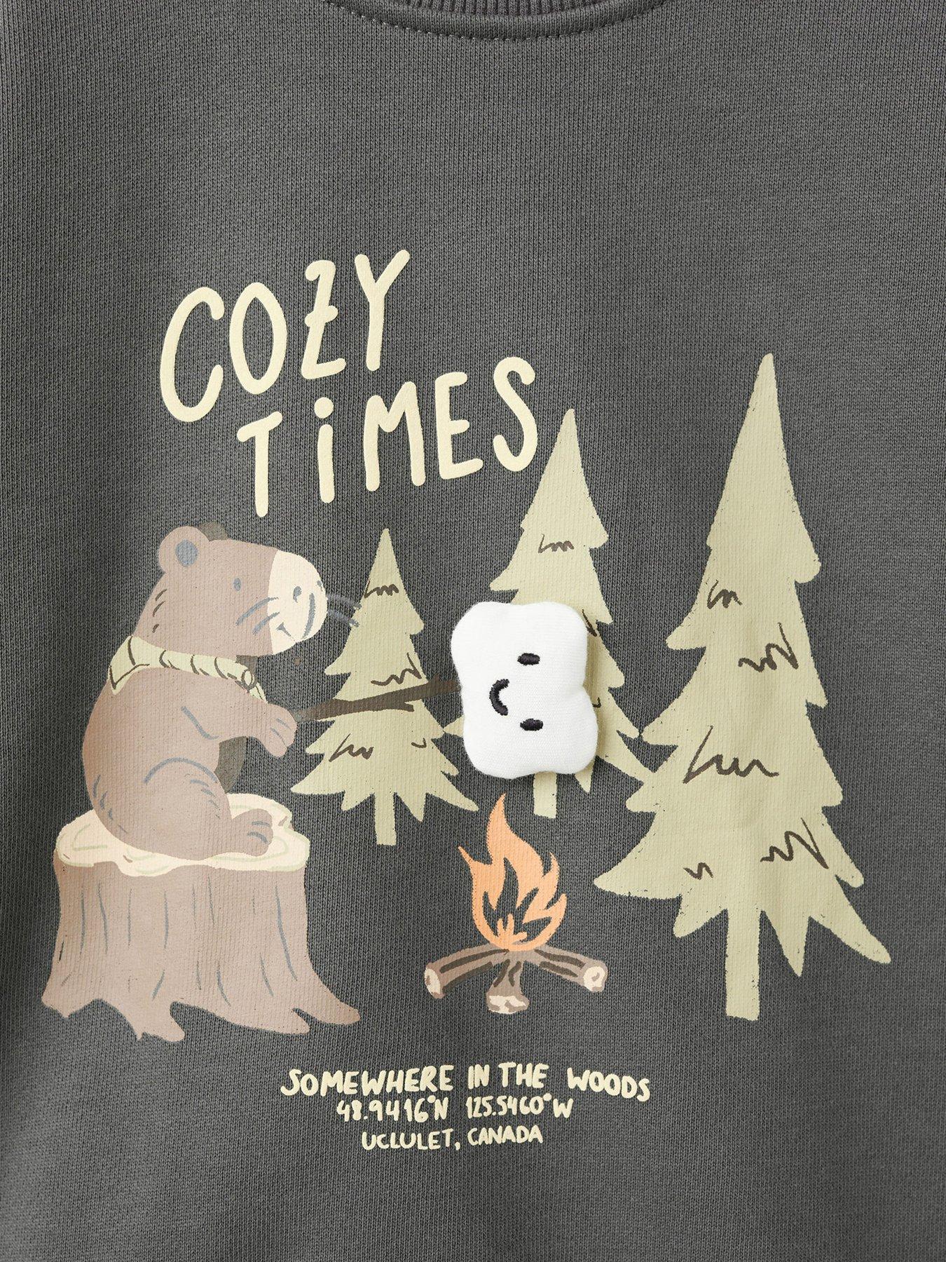 Image 3 of 4 of Mango Younger Boys Cozy Times Sweatshirt - Dark Grey