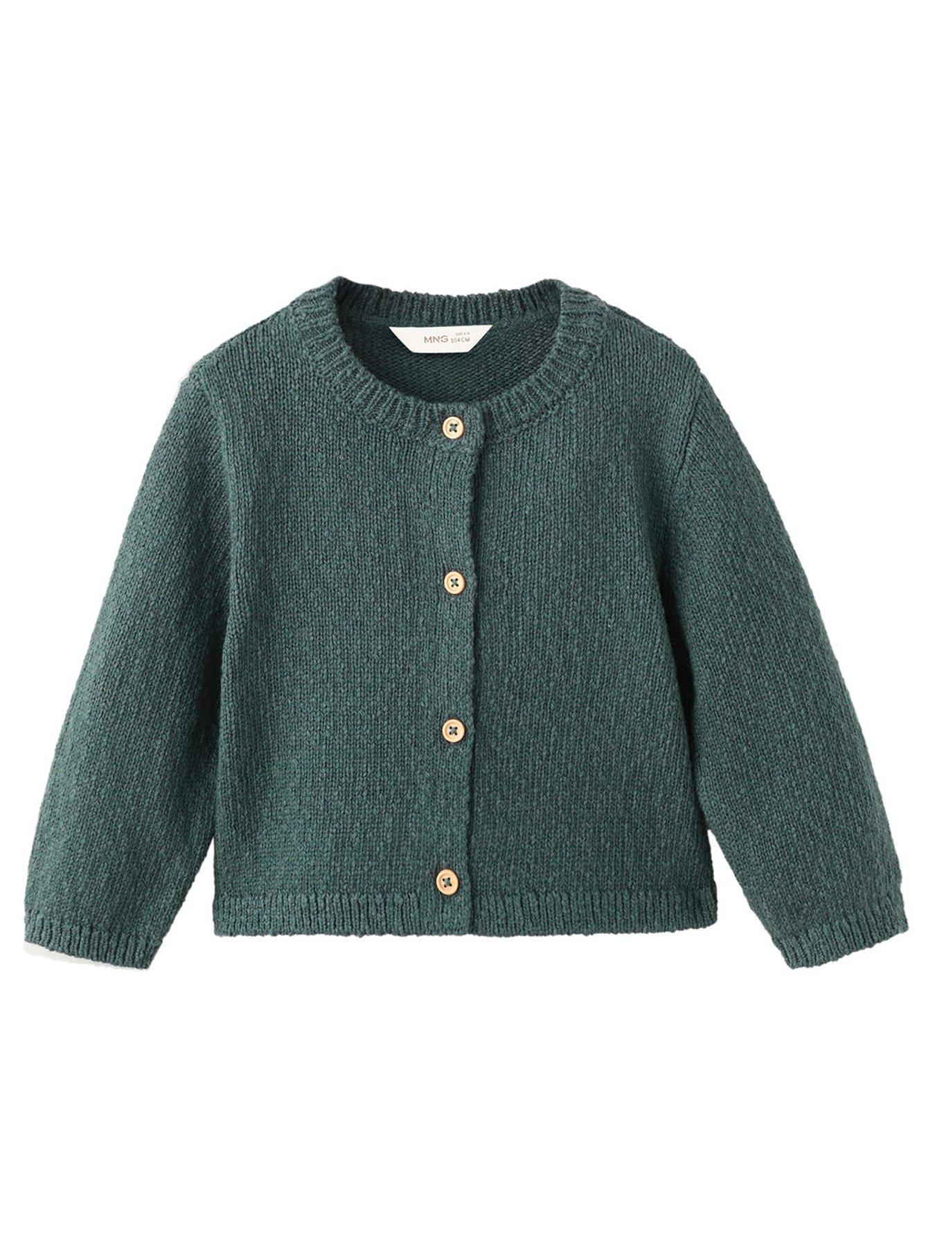 mango-baby-unisex-knitted-cardigan-greenfront