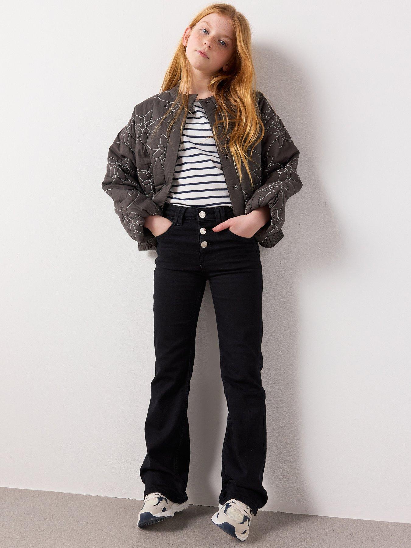 mango-girls-button-up-flare-jeans-black
