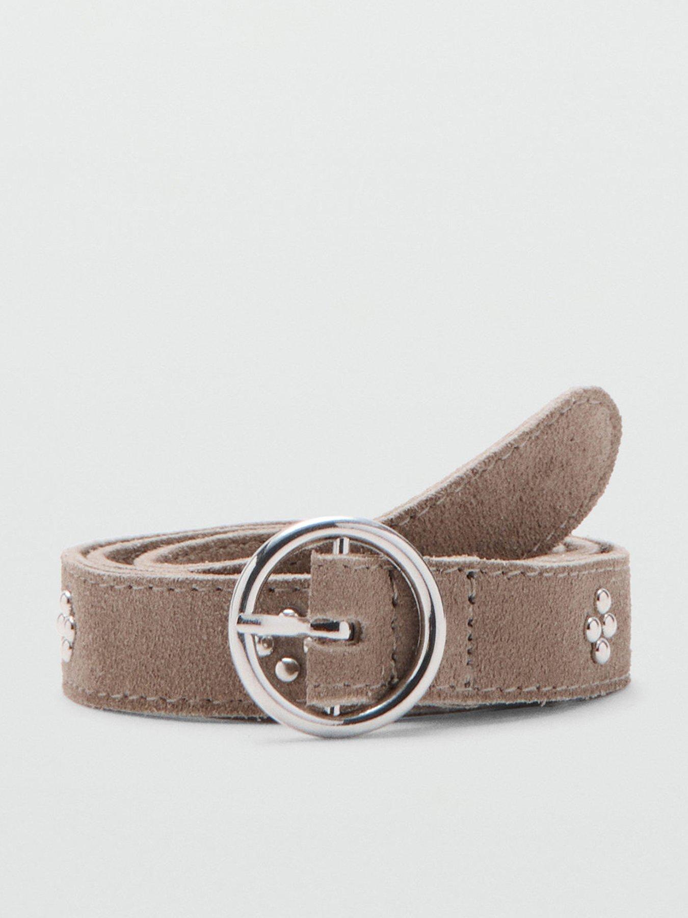 Mango Girls Suede Studded Belt - Beige
