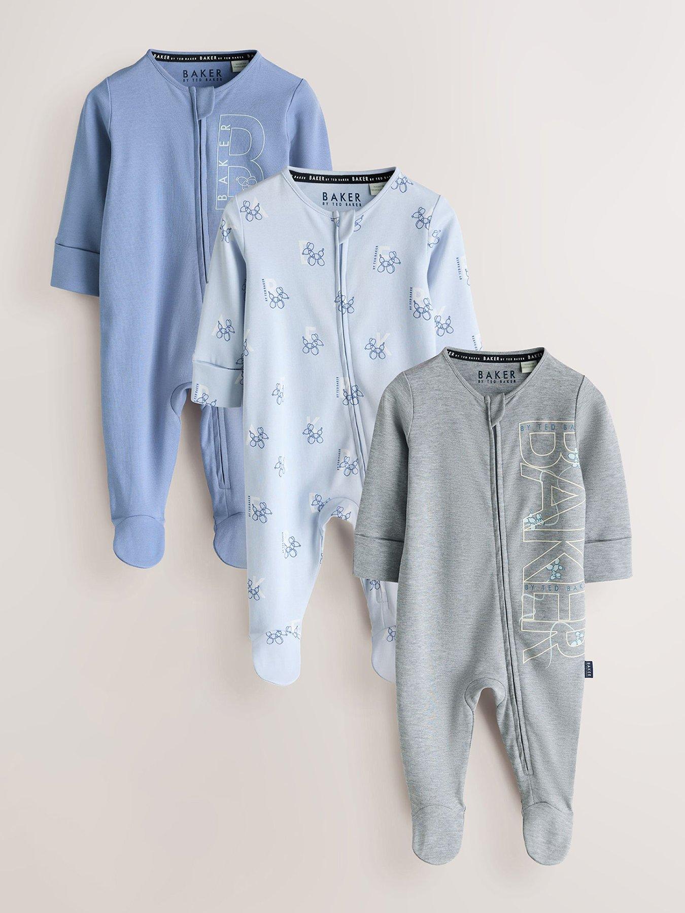 Ted Baker Baby Boys 3-Pack Sleepsuits - Blue