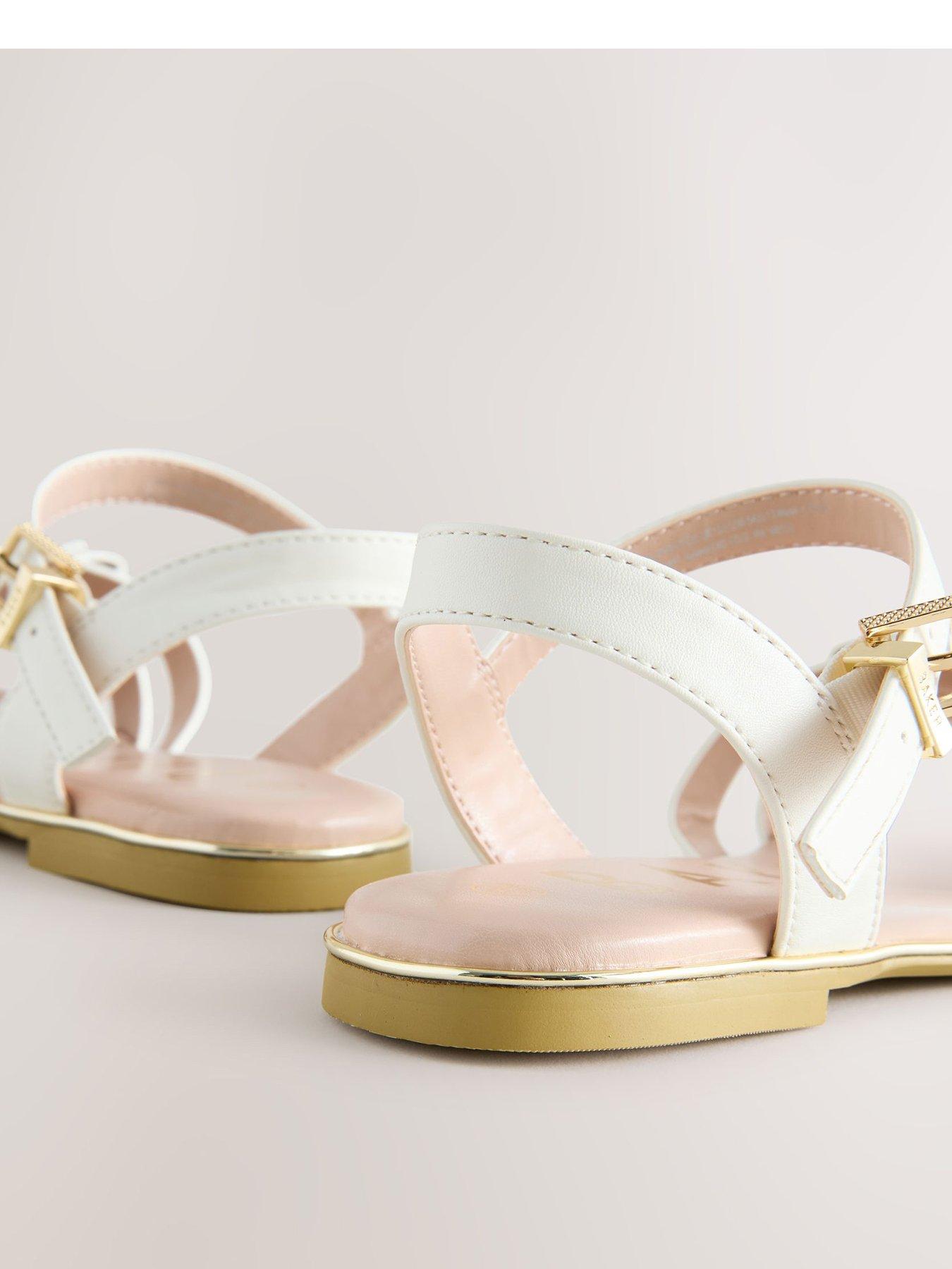 Image 3 of 6 of Ted Baker Older Girls Bow Buckle Sandals - White