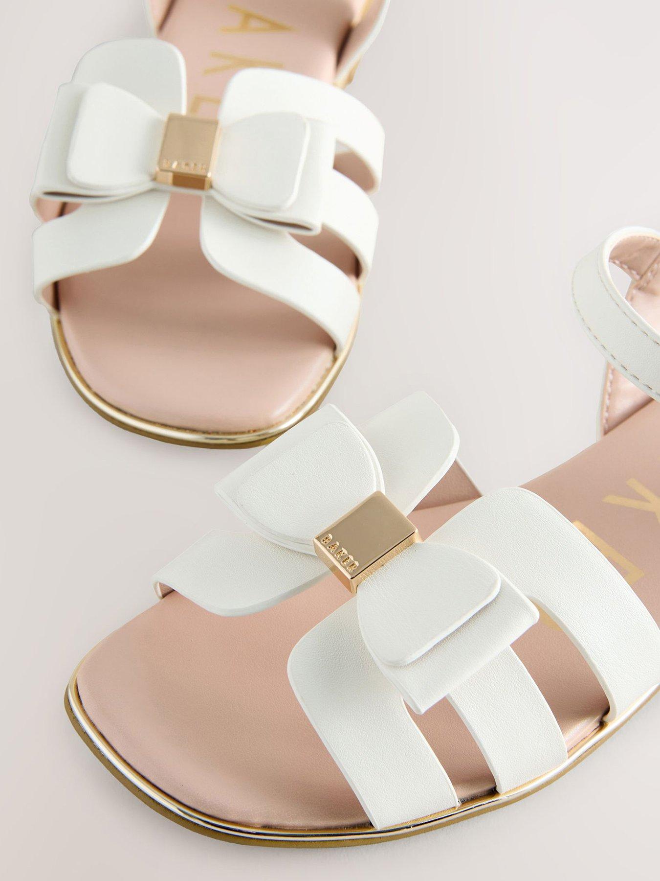 Image 4 of 6 of Ted Baker Older Girls Bow Buckle Sandals - White
