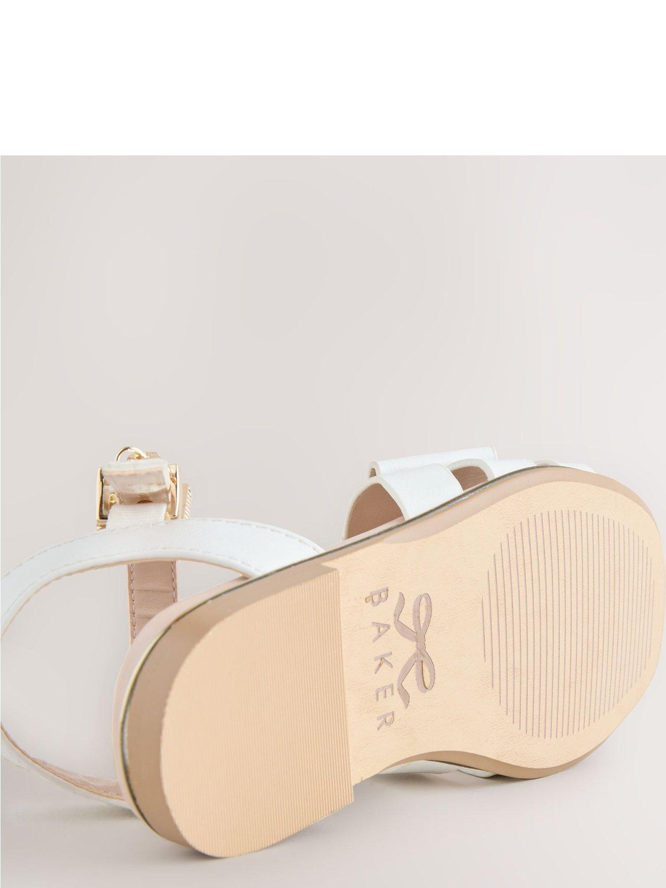 Image 3 of 5 of Ted Baker Younger Girls Bow Buckle Sandals - White