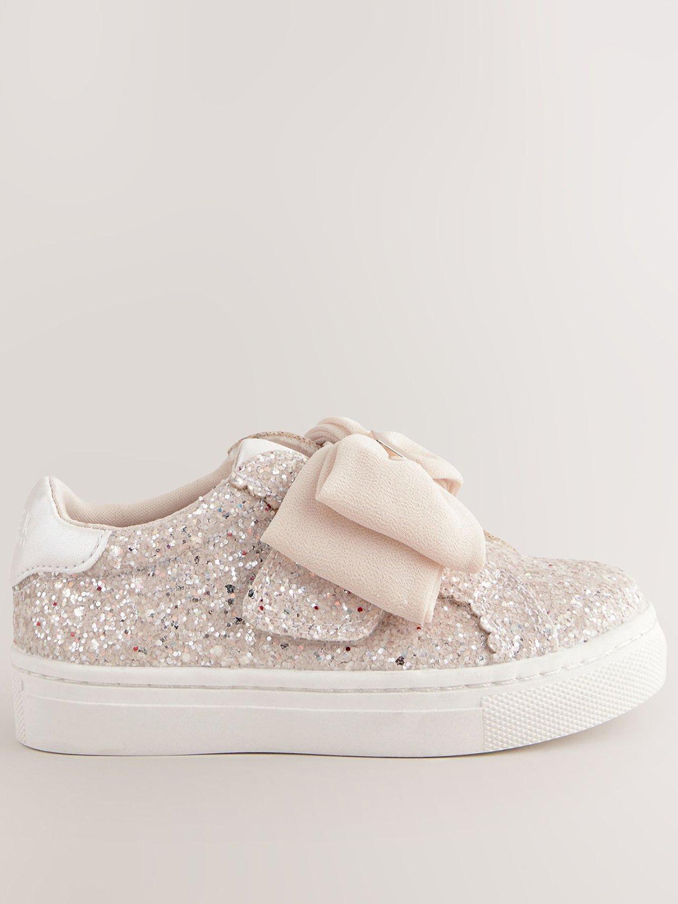 ted-baker-younger-girls-bow-glitter-trainers-ivoryfront