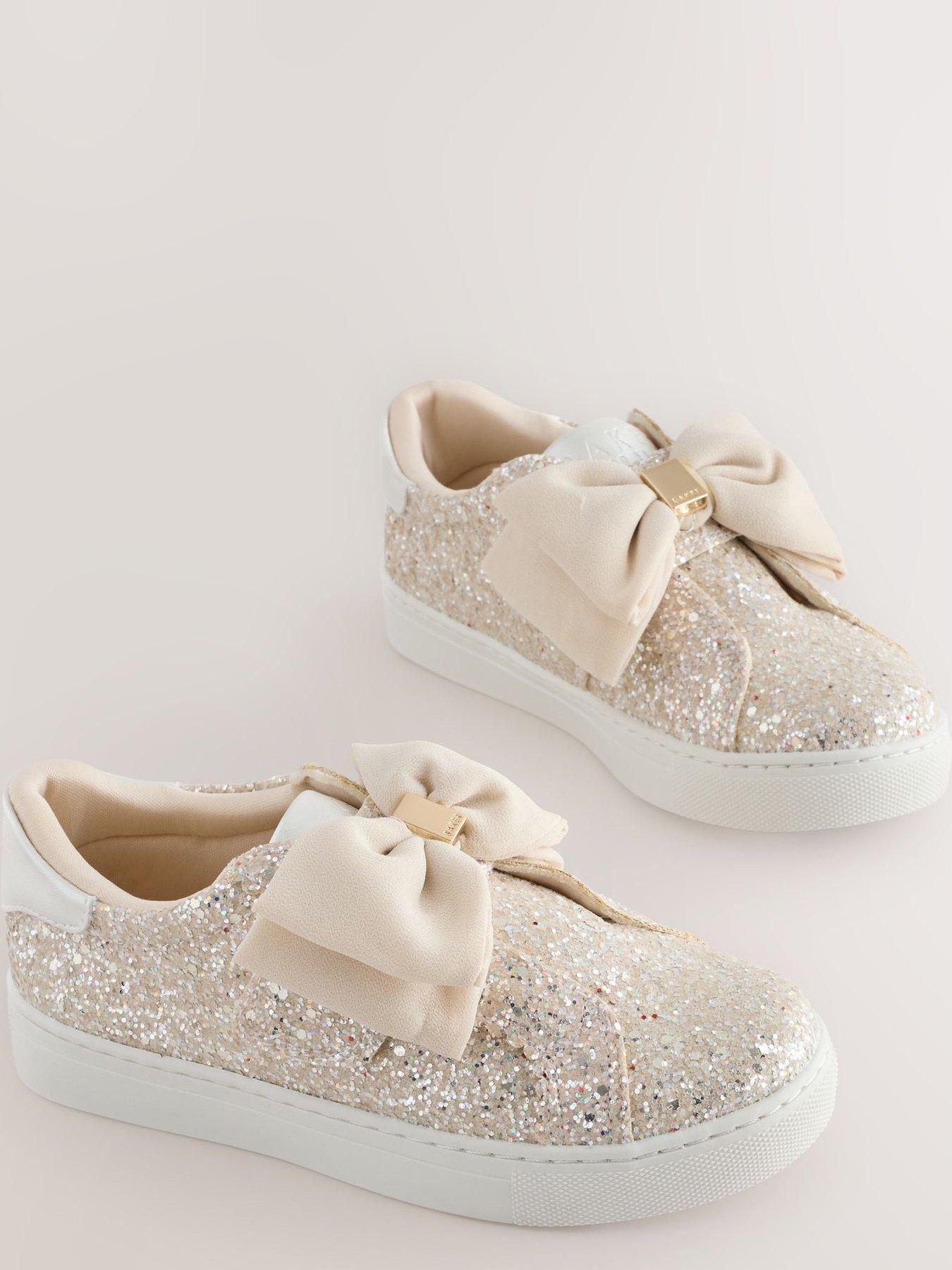 ted-baker-younger-girls-bow-glitter-trainers-ivoryoutfit
