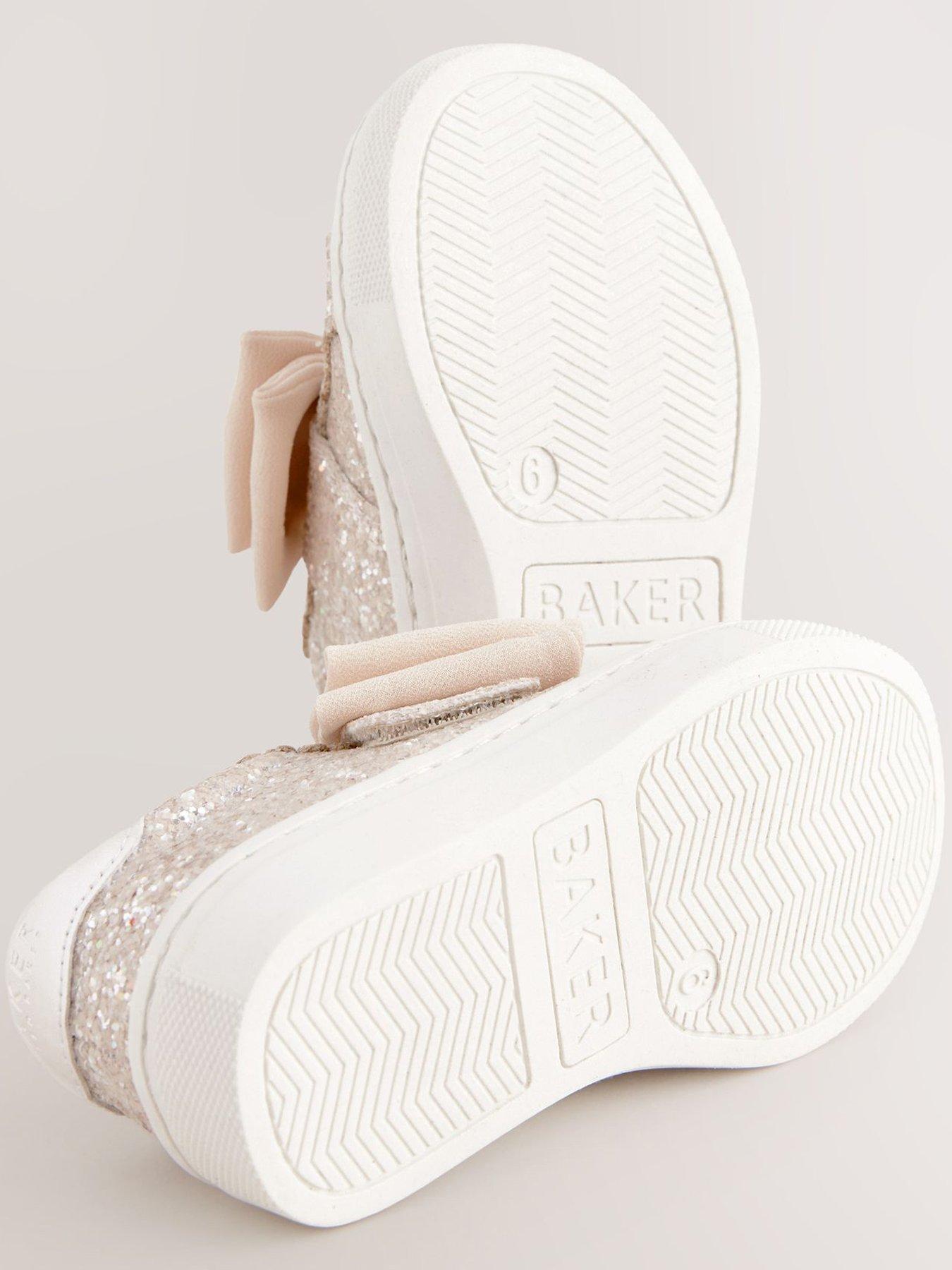 ted-baker-younger-girls-bow-glitter-trainers-ivorydetail