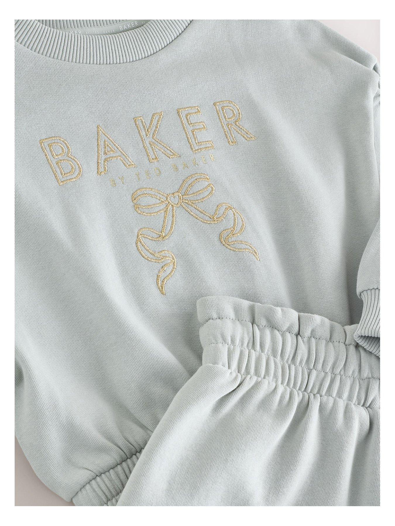 Image 3 of 6 of Ted Baker Older Girls Bow Sweatshirt &amp; Short Set - Grey