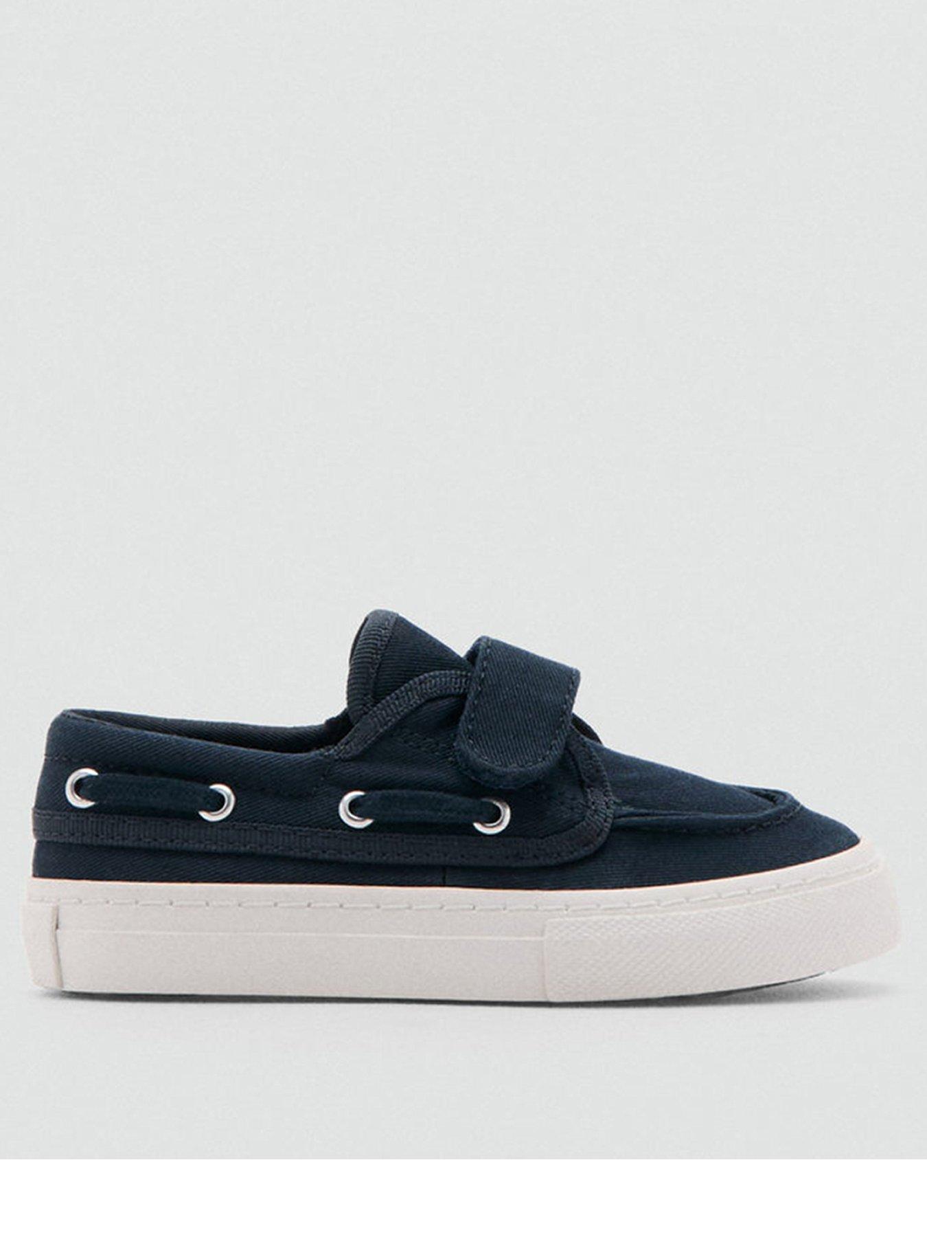 Image 1 of 5 of Mango Younger Boys Canvas Boat Shoes - Navy