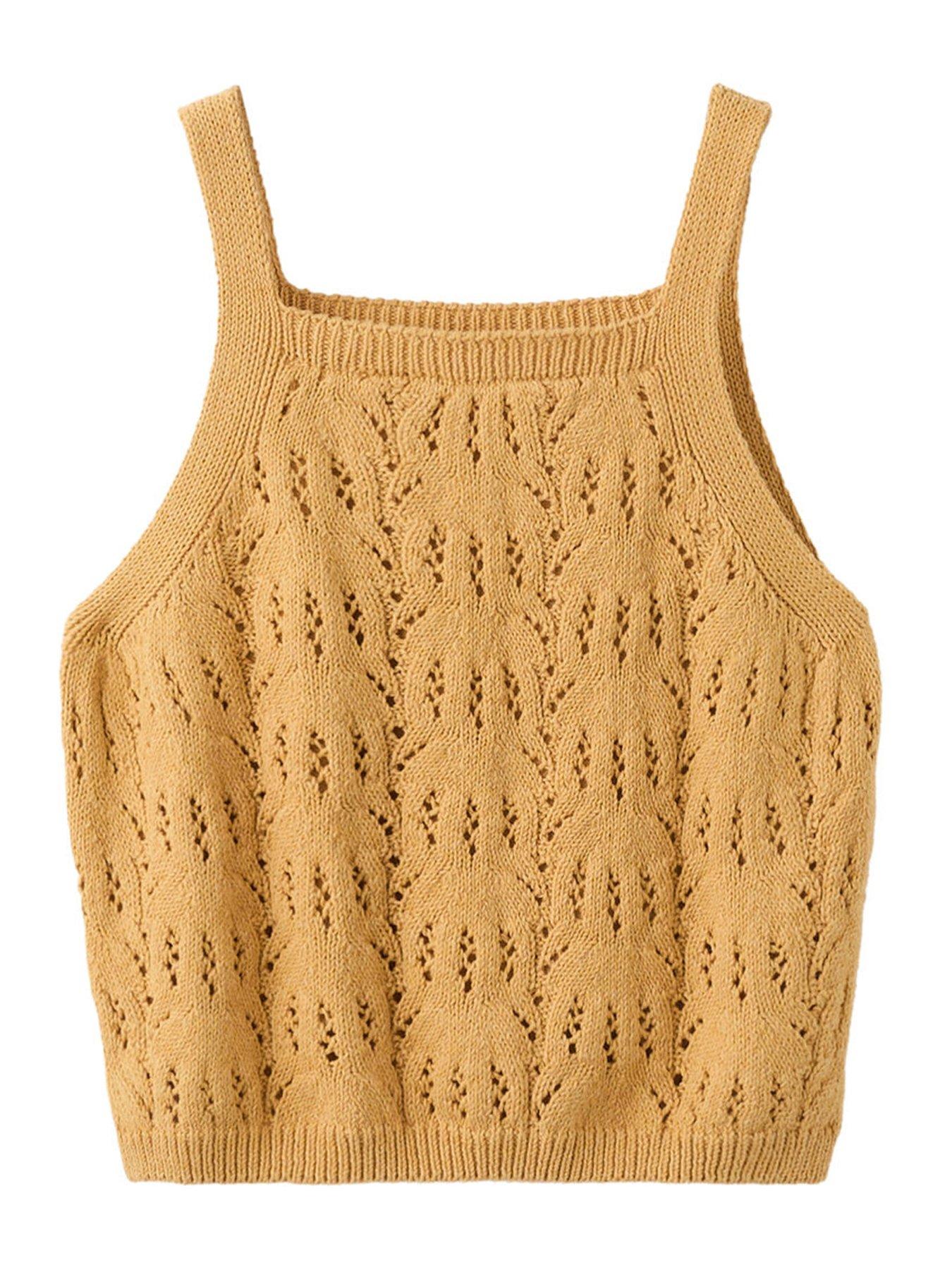 mango-girls-crochet-vest-yellowback