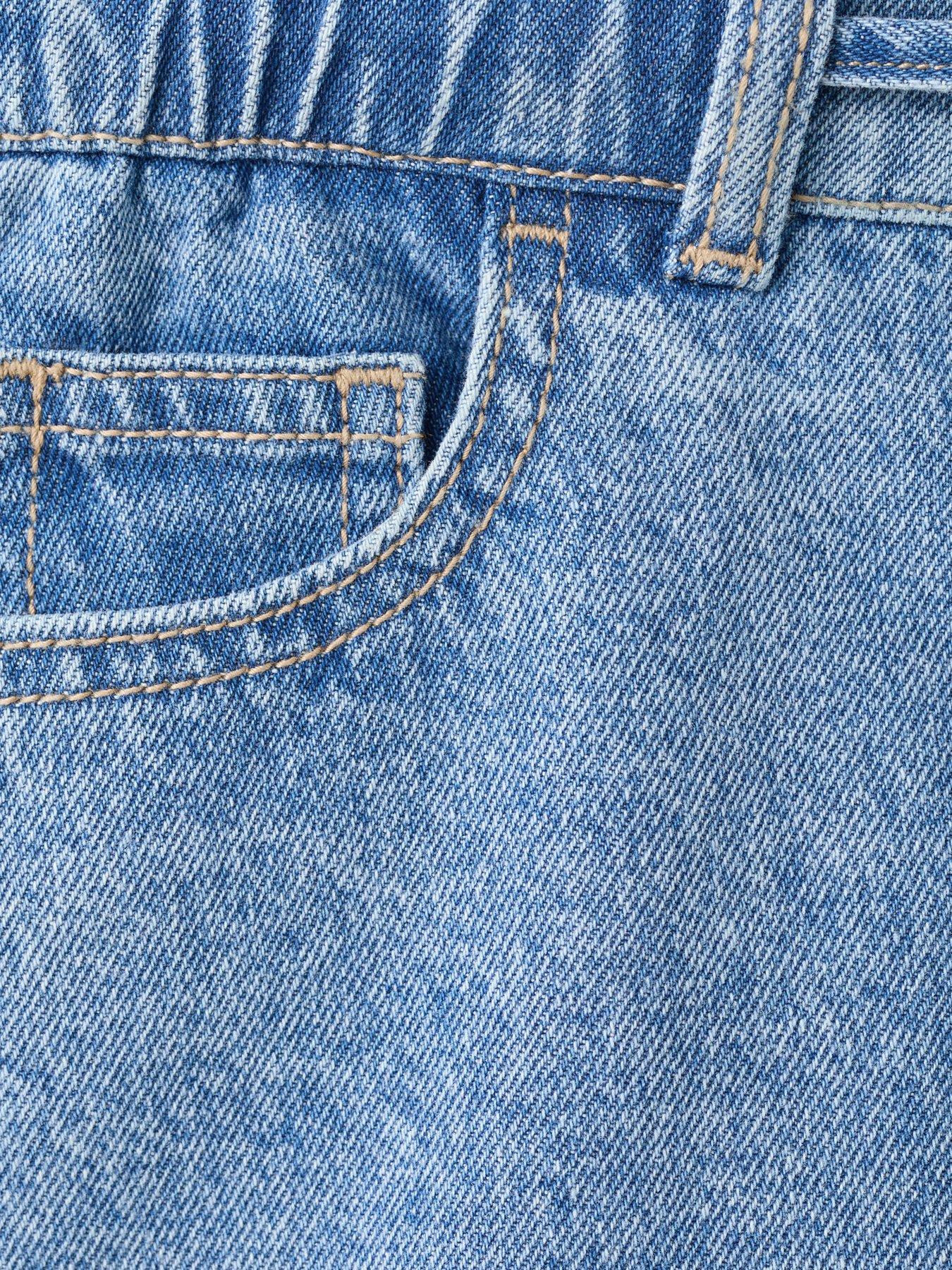 Image 4 of 4 of Mango Girls Elasticated Waistband Denim Skirt - Blue