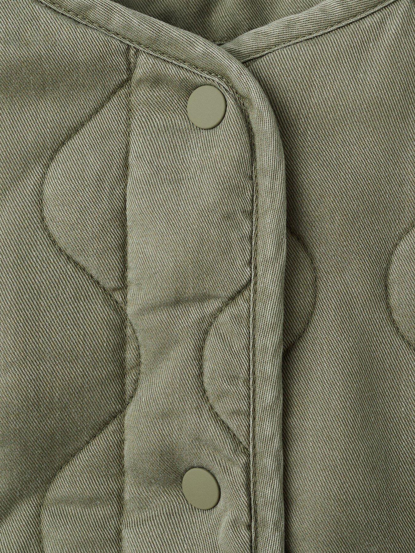 Image 4 of 4 of Mango Girls Quilted Paris Washed Jacket - Khaki