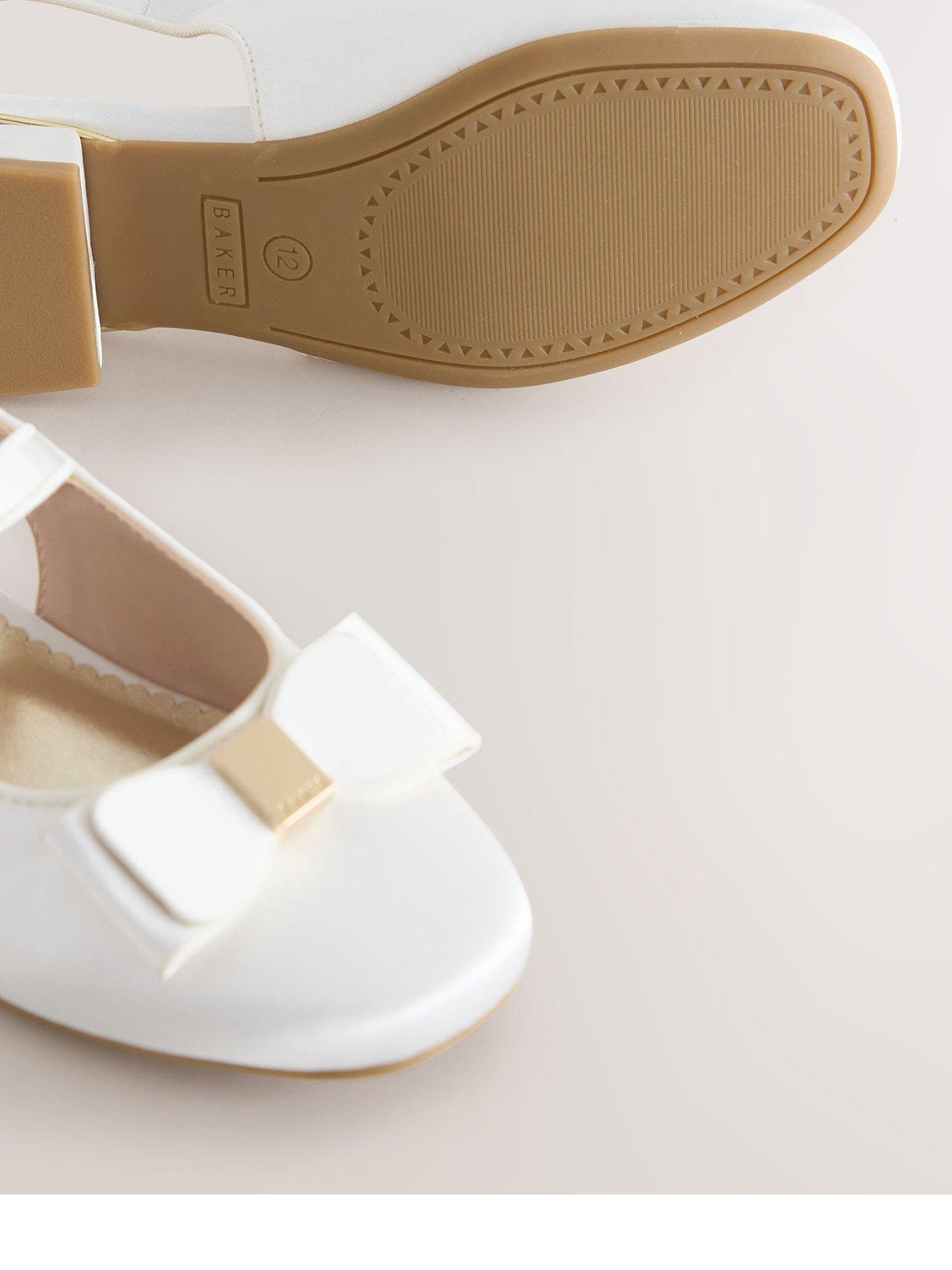 Image 2 of 7 of Ted Baker Girls Bow Strap Heeled Shoes - White