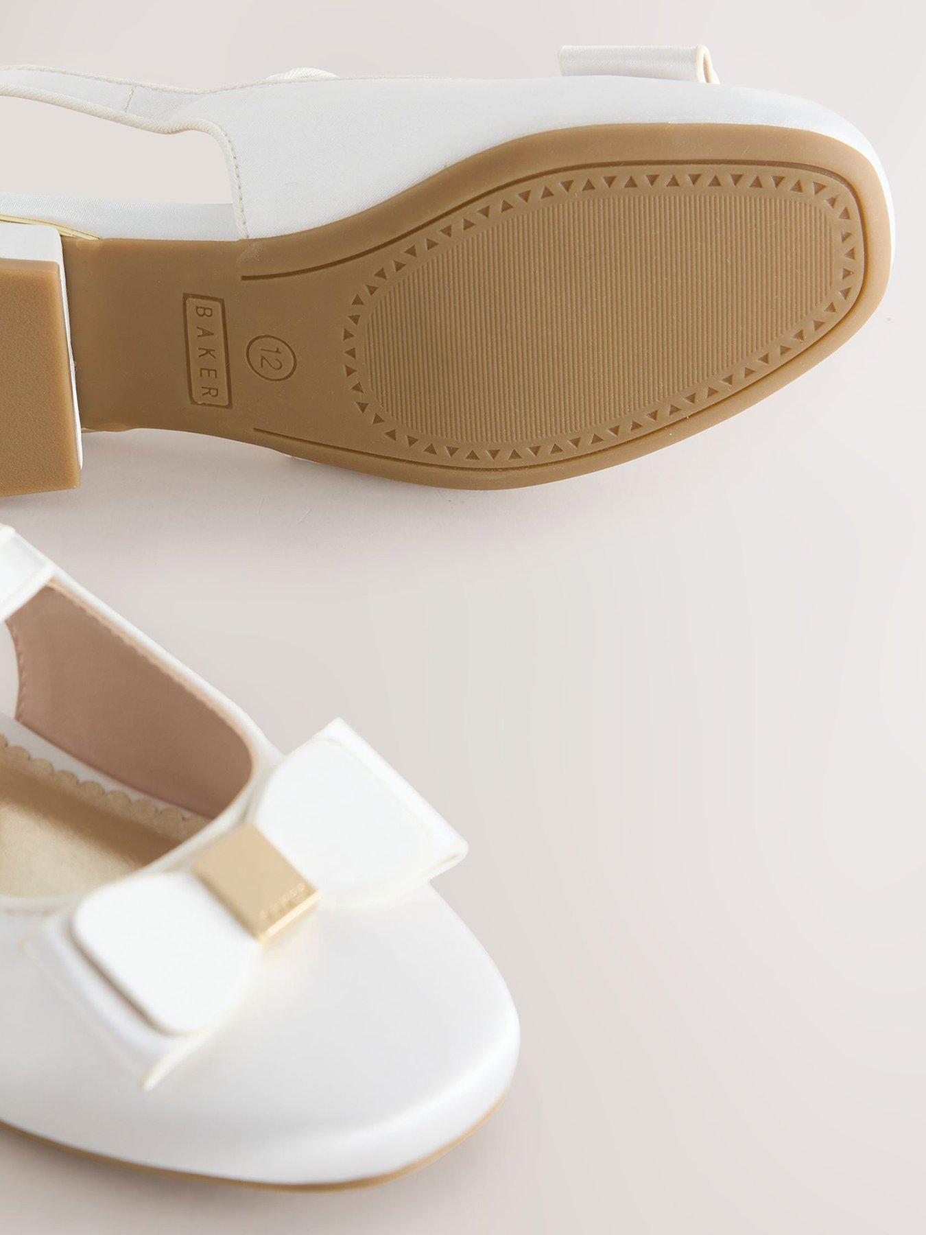 Image 5 of 7 of Ted Baker Girls Bow Strap Heeled Shoes - White